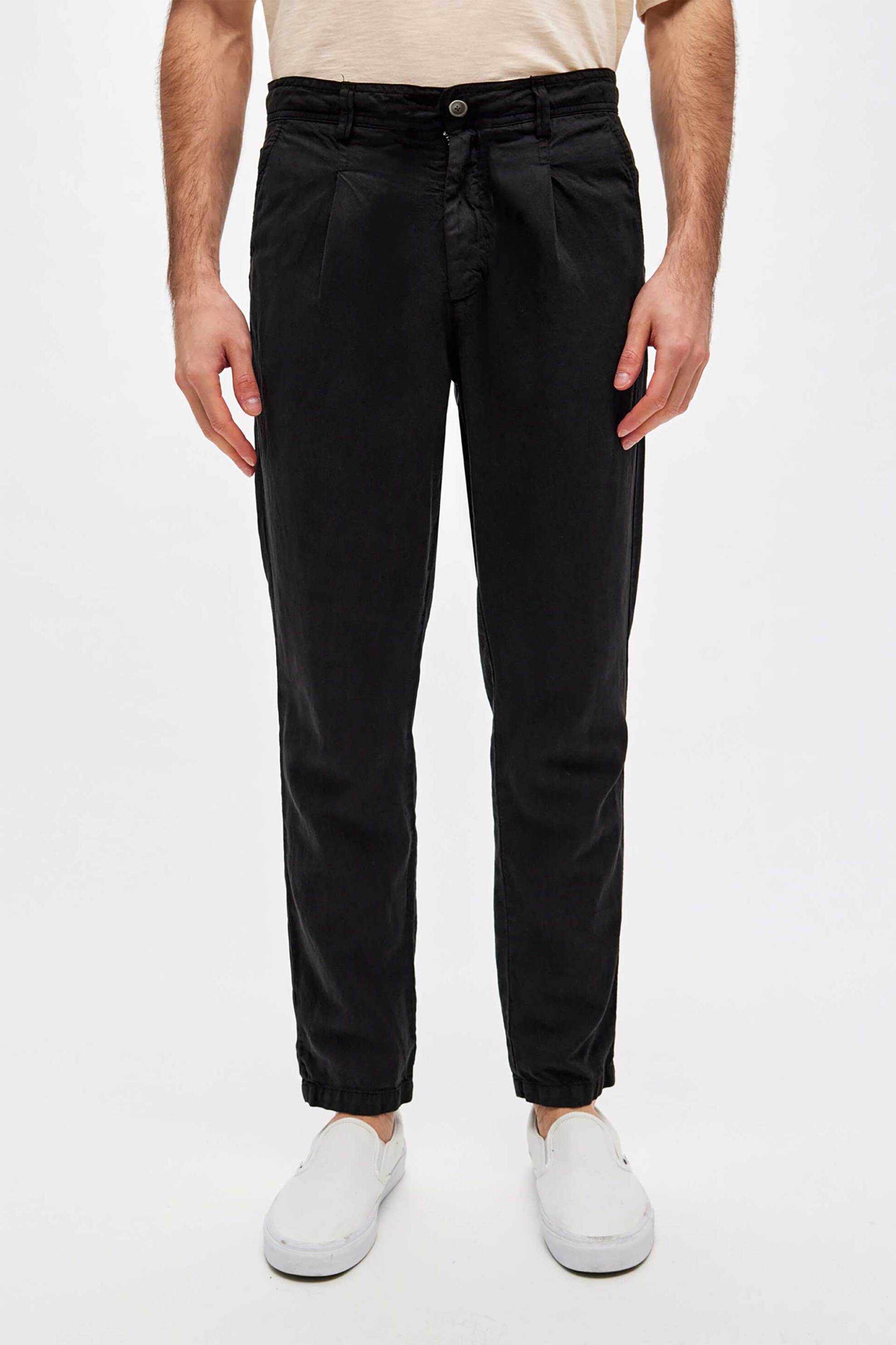 DIRTY LAUNDRY Dirty Laundry ανδρικό παντελόνι με πιέτες Regular Fit - DLMP000119 Μαύρο