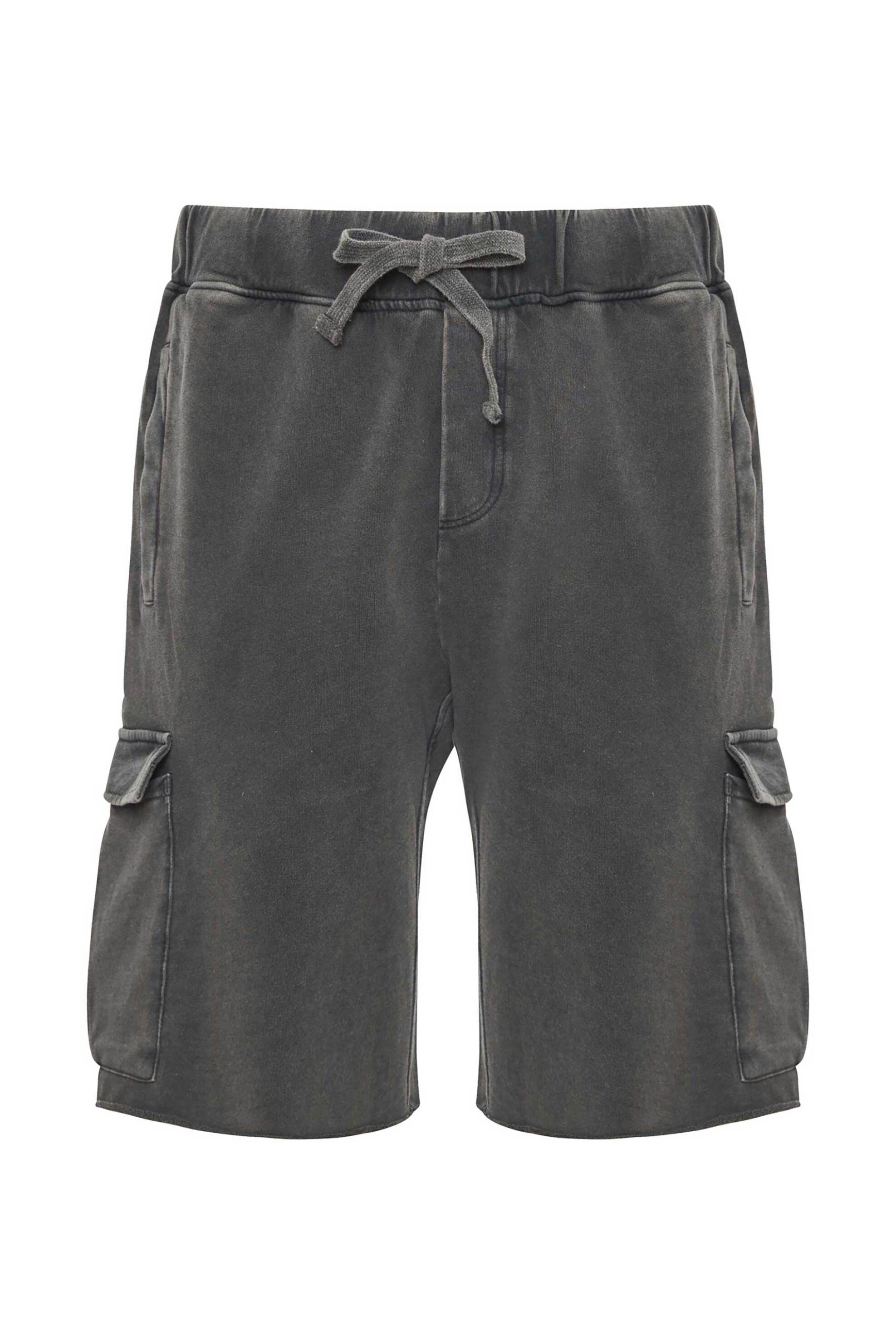 DIRTY LAUNDRY Dirty Laundry ανδρική cargo βερμούδα με ελαστική μέση Relaxed Fit - DLMSB000070 Γκρι