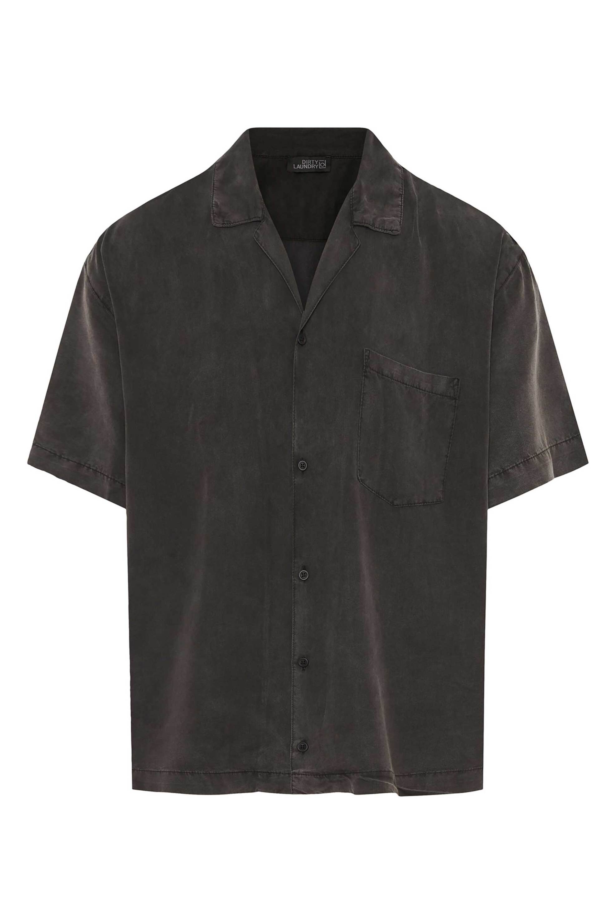 DIRTY LAUNDRY Dirty Laundry ανδρικό κοντομάνικο πουκάμισο με τσέπη Relaxed Fit - DLMS000102 Μαύρο