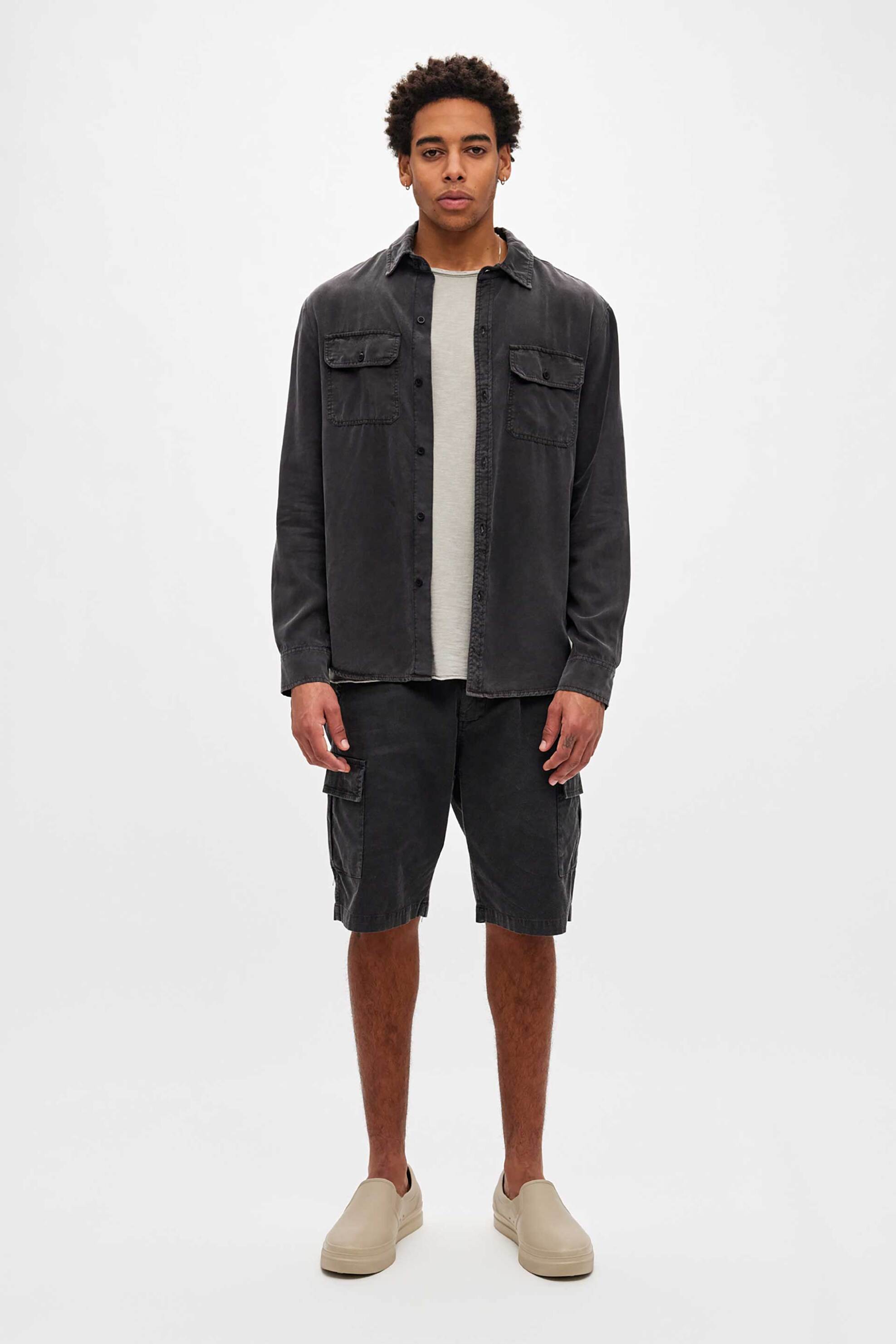 DIRTY LAUNDRY Dirty Laundry ανδρικό πουκάμισο με flap τσέπες Regular Fit - DLMS000106 Μαύρο