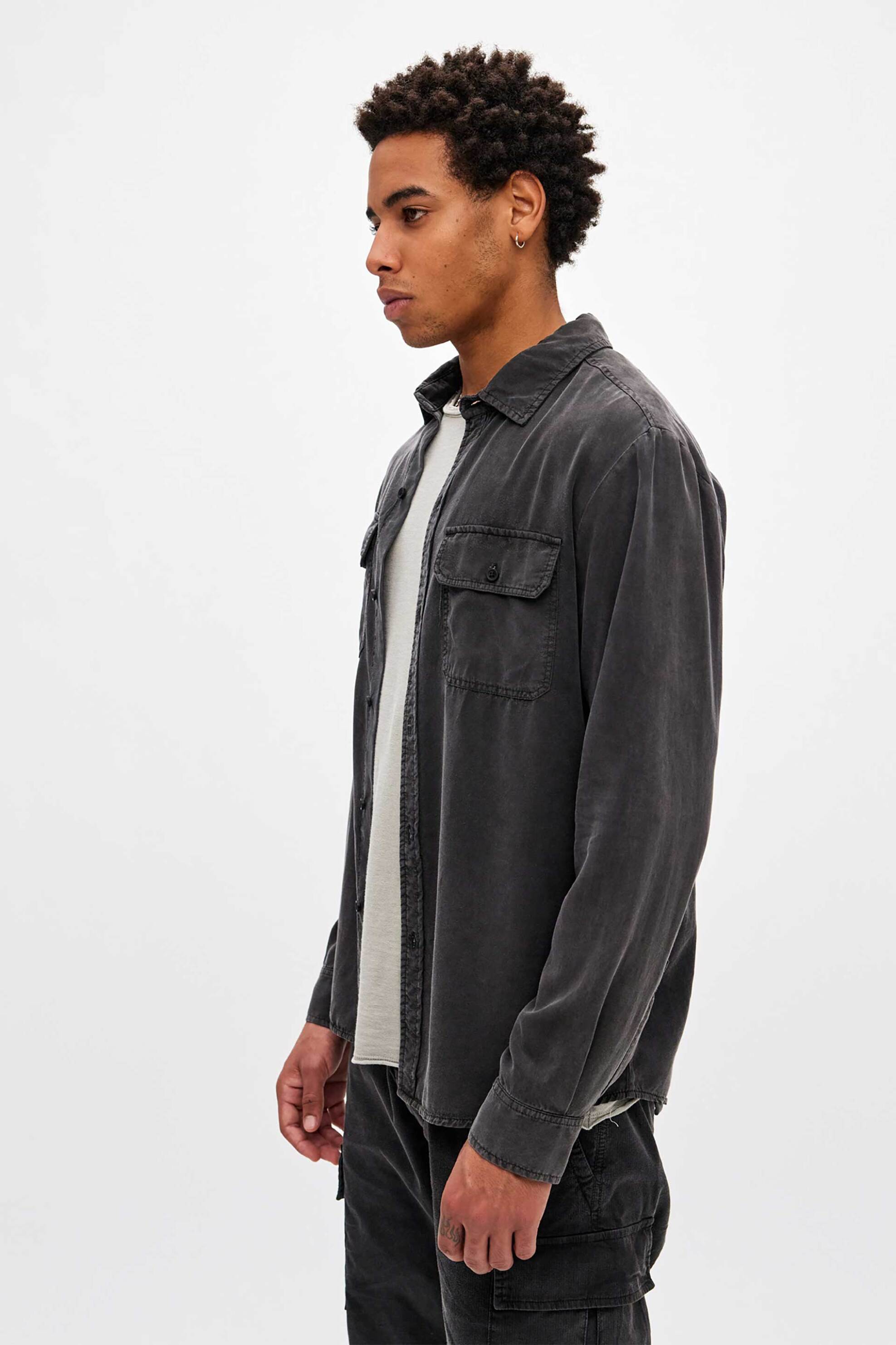 Dirty Laundry ανδρικό πουκάμισο με flap τσέπες Regular Fit - DLMS000106 Μαύρο φωτογραφία