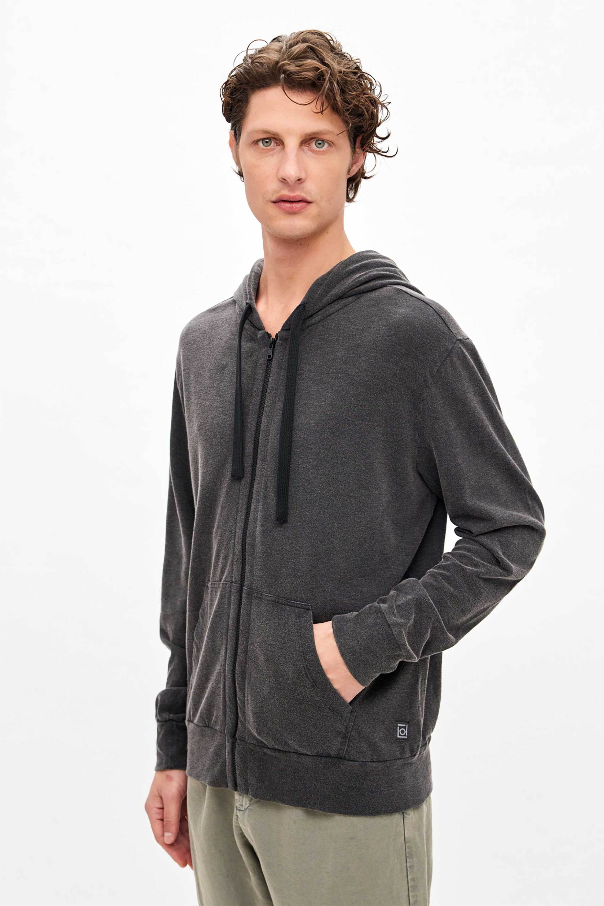 Dirty Laundry ανδρική ζακέτα φούτερ με κουκούλα Regular Fit - DLMF000175 Μαύρο φωτογραφία