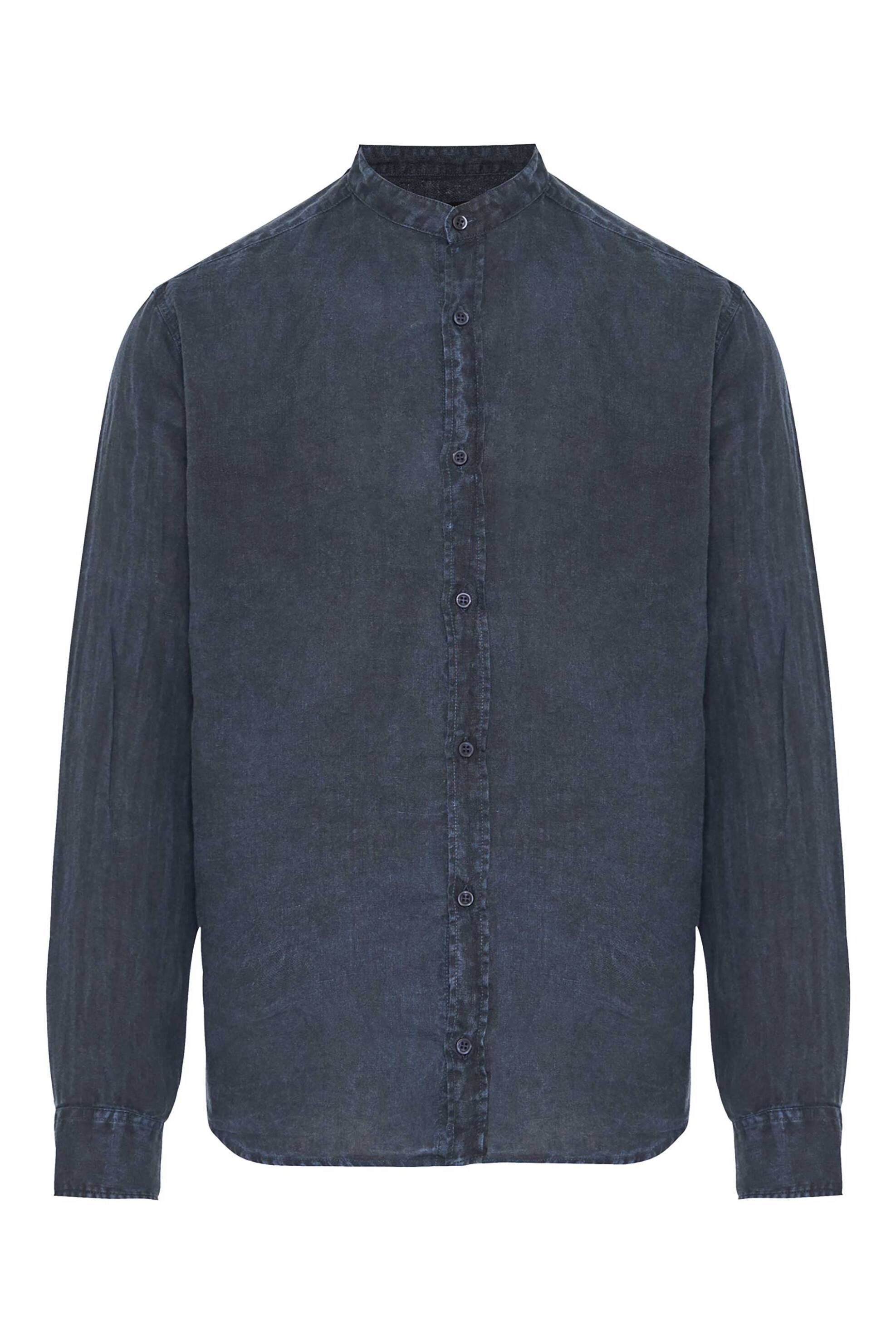 Dirty Laundry ανδρικό λινό πουκάμισο μάο Regular Fit - DLMS000103 Μπλε Σκούρο
