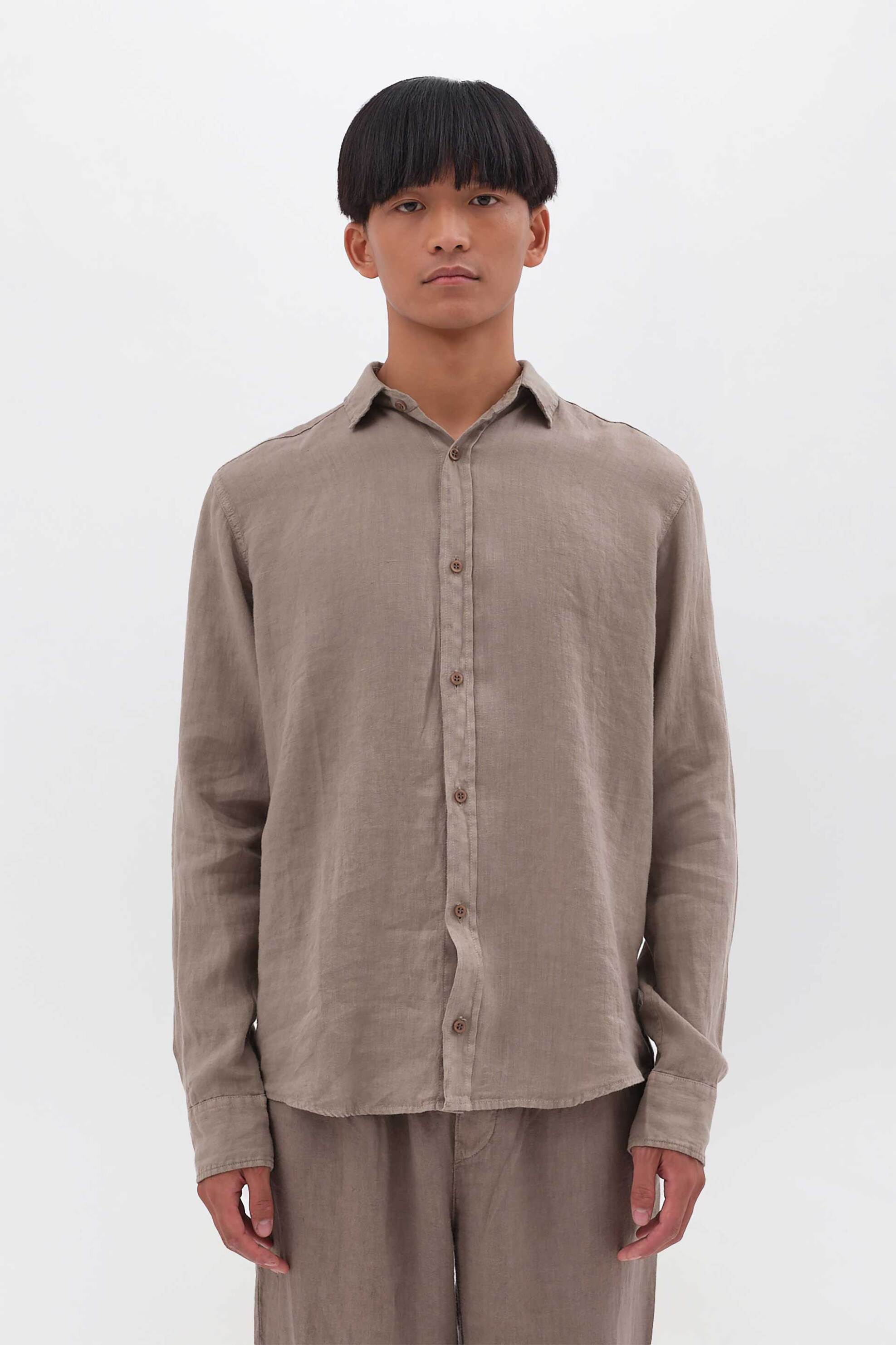 Dirty Laundry ανδρικό λινό πουκάμισο Regular Fit - DLMS000134 Μπεζ