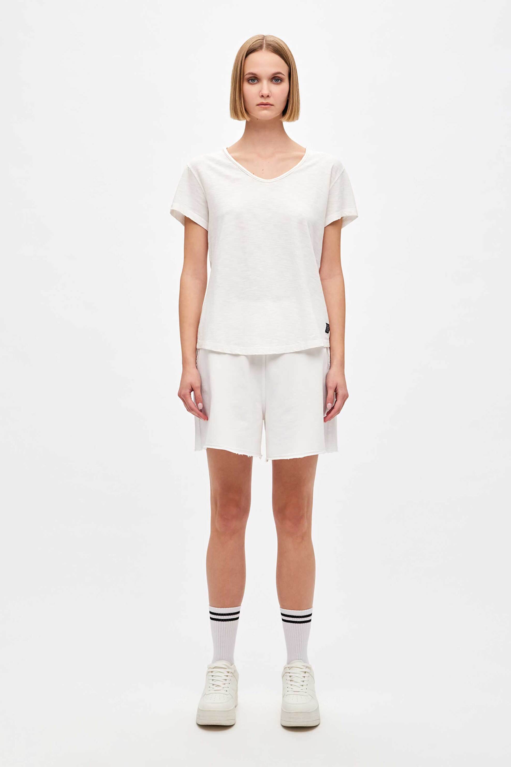 Dirty Laundry γυναικείο T-shirt με V λαιμόκοψη Regular Fit - DLWT000088 Λευκό