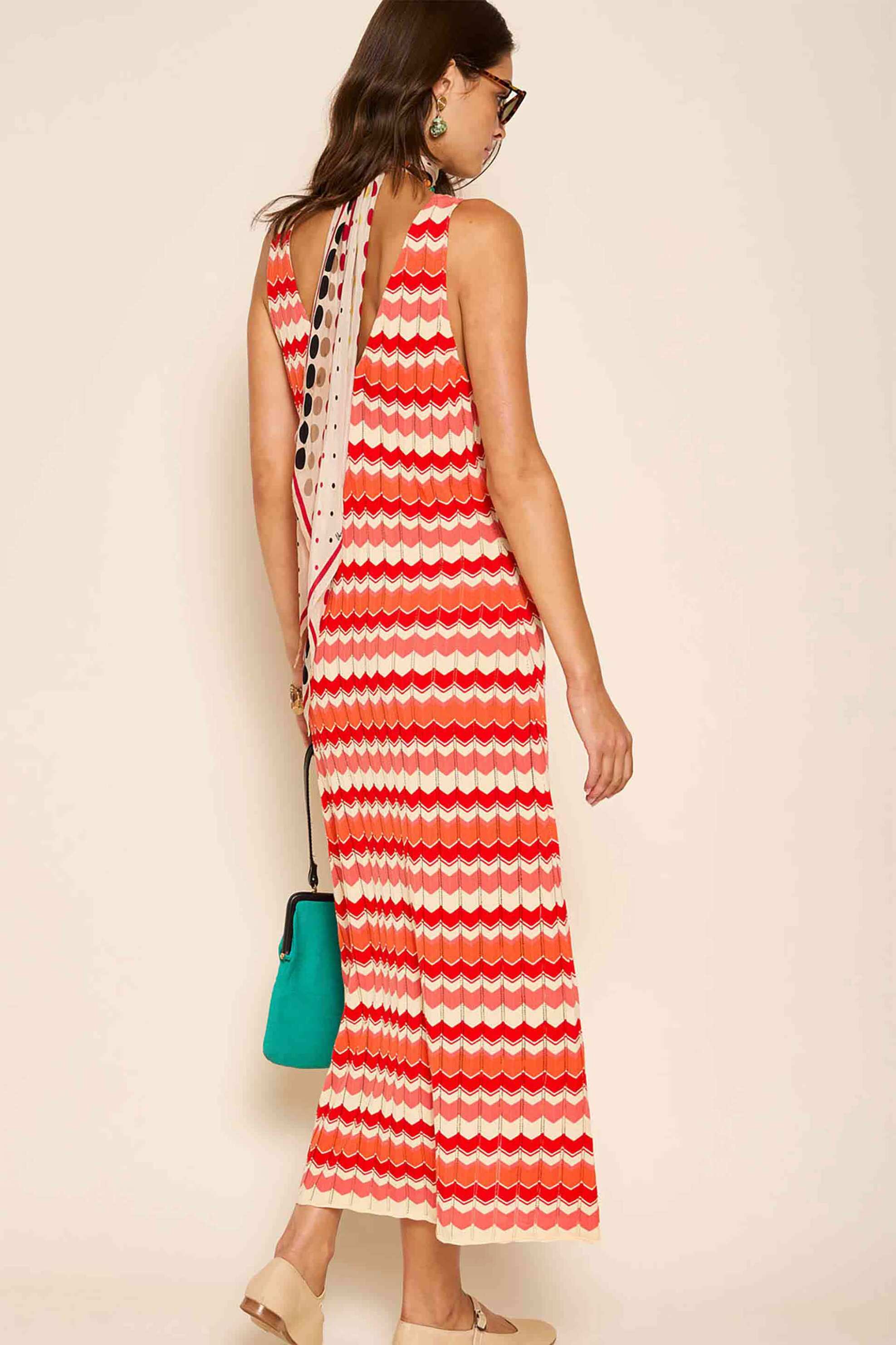 Rixo γυναικείο midi φόρεμα πλεκτό αμάνικο "Sandrine" - 010.00574.324.04750 Πορτοκαλί φωτογραφία