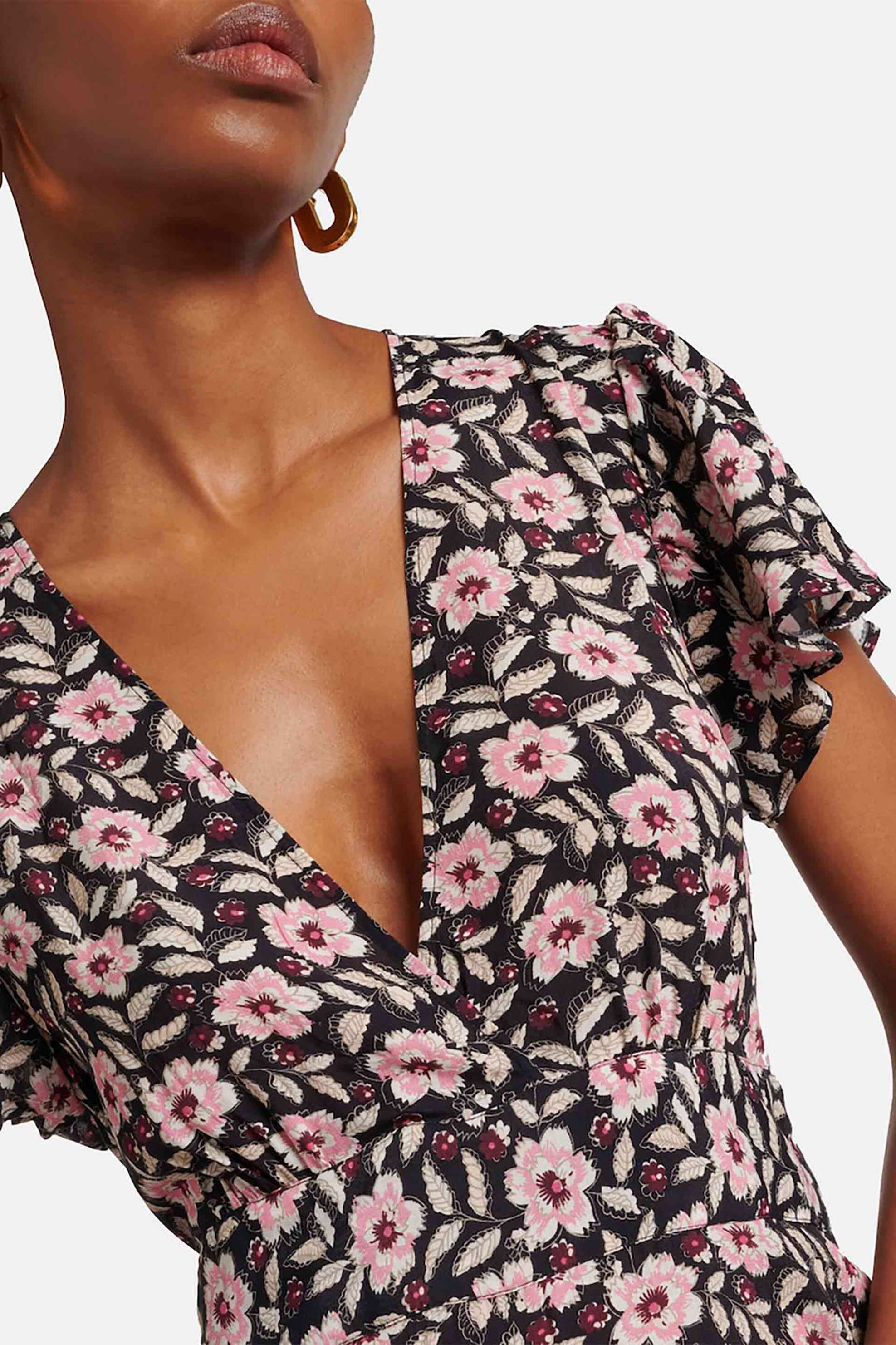 RIXO Rixo γυναικείο maxi φόρεμα με floral print "Delicia" - 010.01861.324.04728 Μαύρο - 3