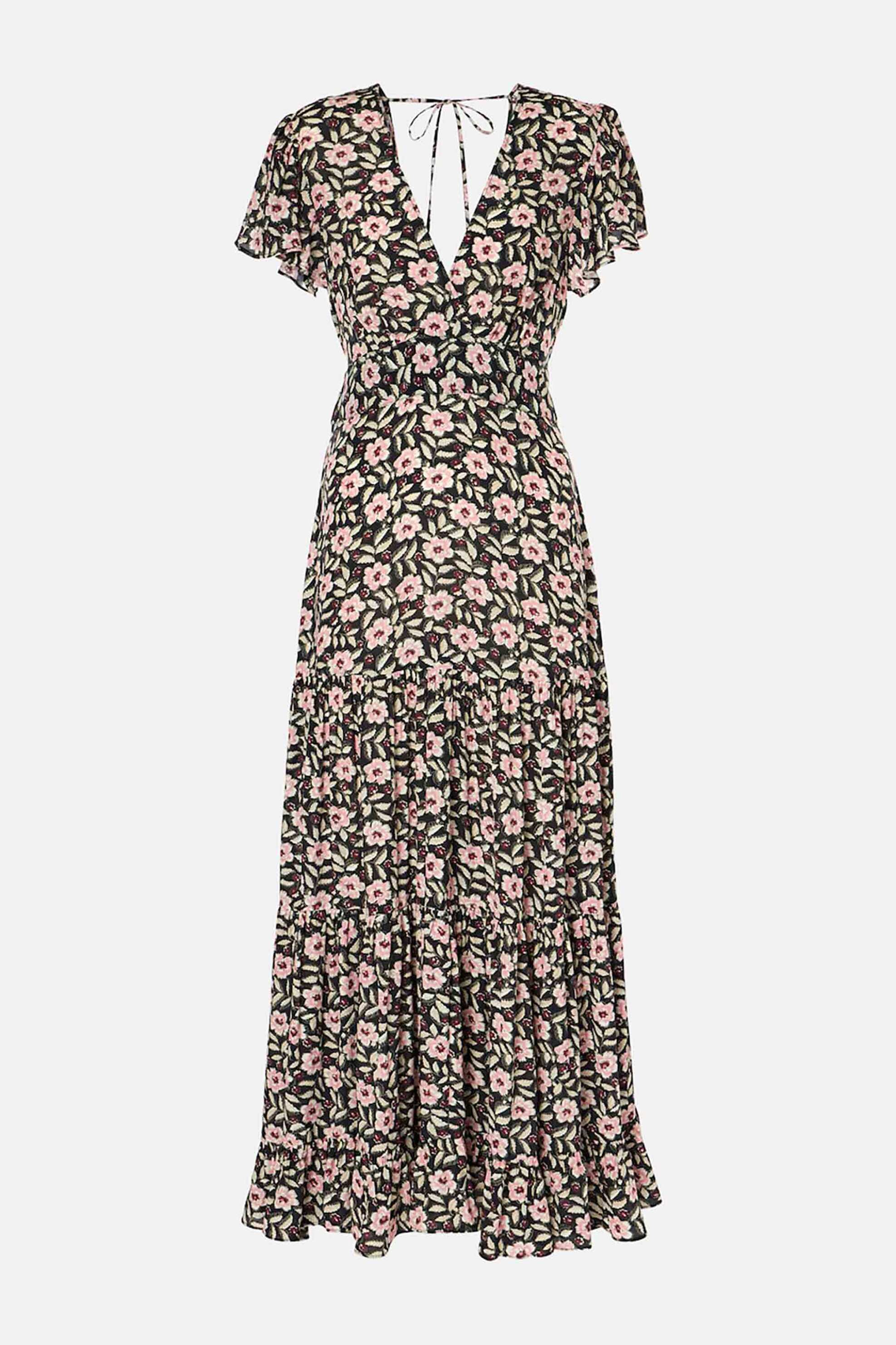 RIXO Rixo γυναικείο maxi φόρεμα με floral print "Delicia" - 010.01861.324.04728 Μαύρο - 4
