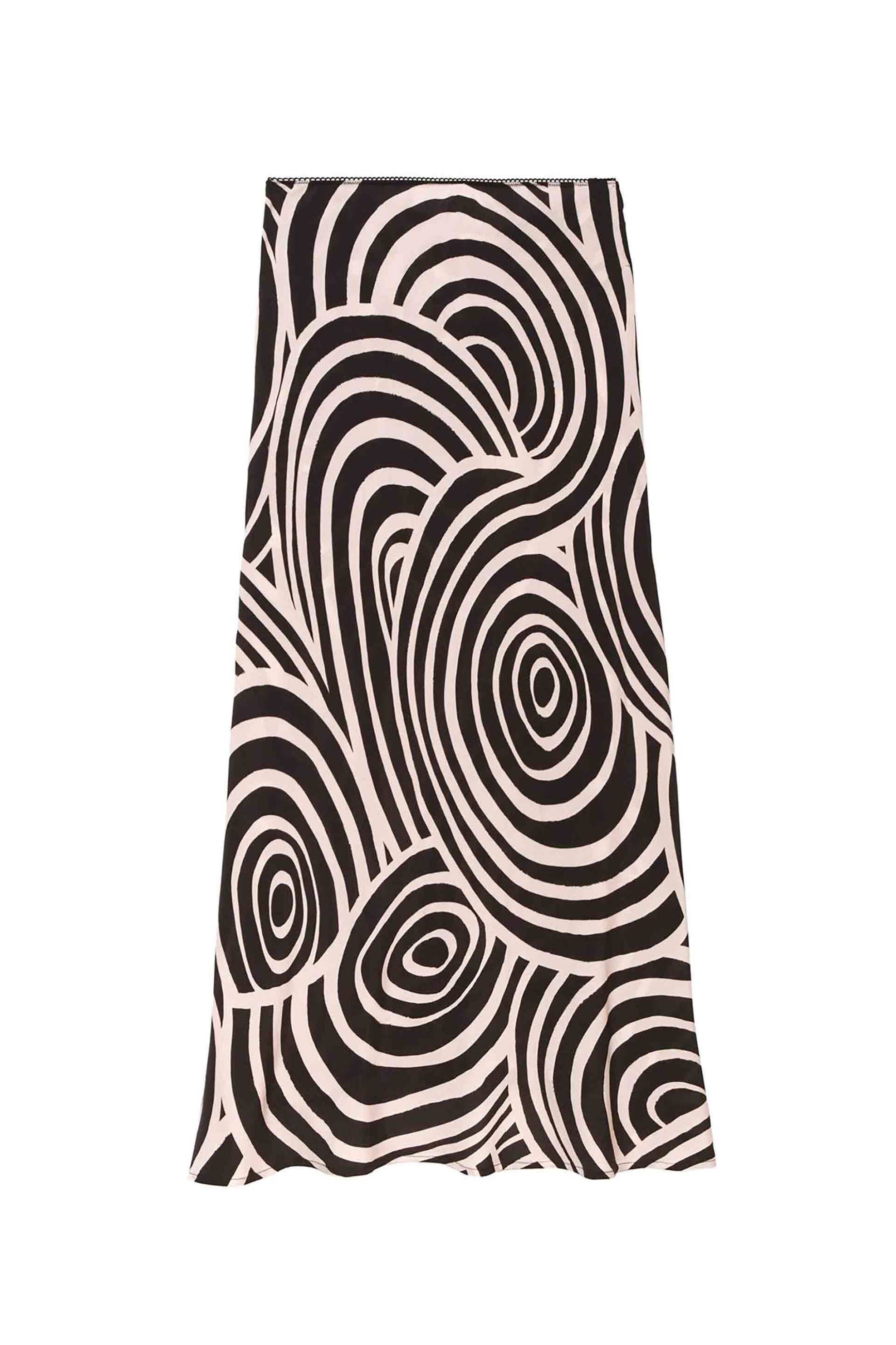 Rixo γυναικεία midi φούστα με zebra print "Ardith" - 020.02252.424.04922 Ασπρόμαυρο φωτογραφία