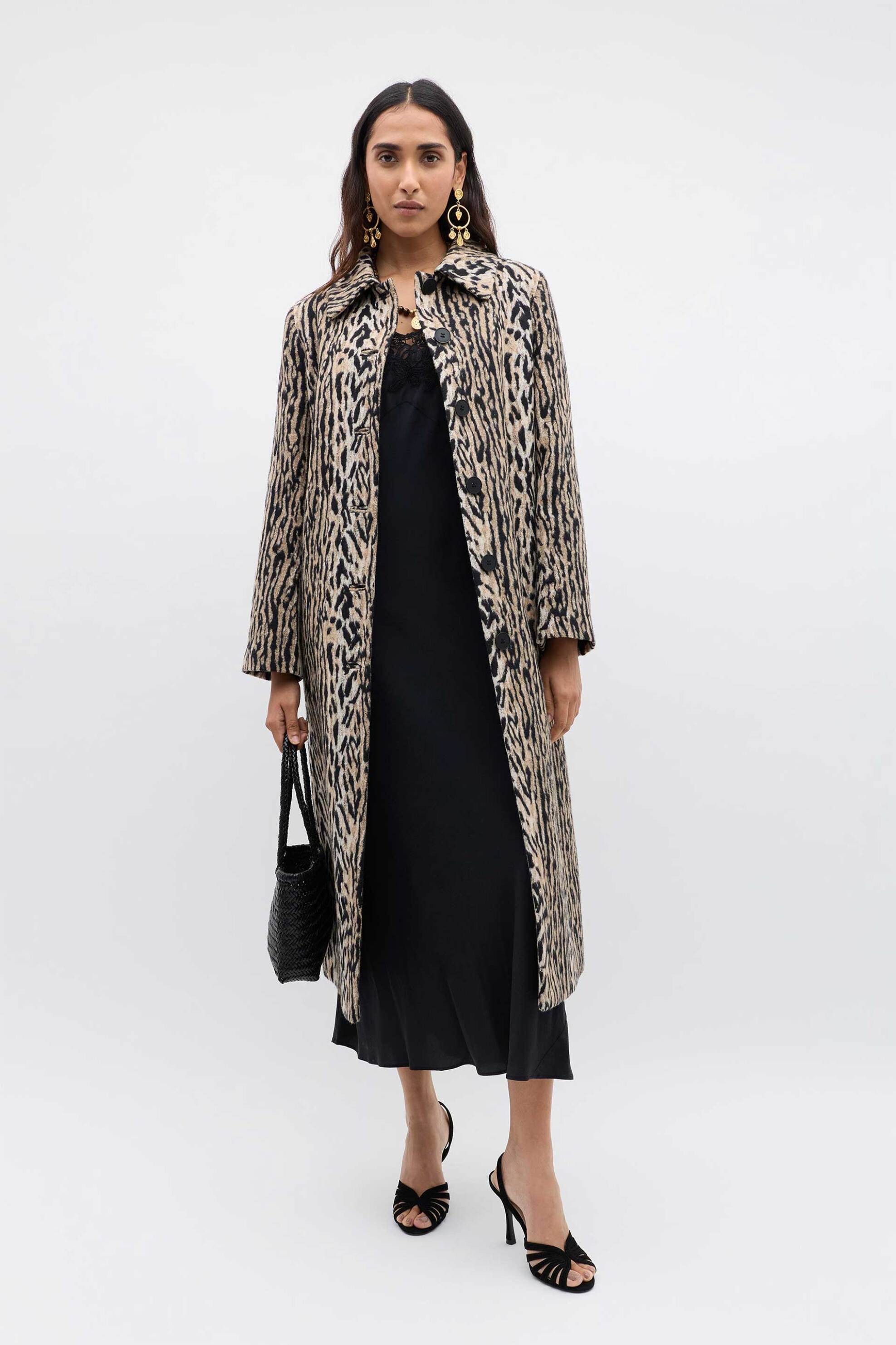 RIXO Rixo γυναικείο παλτό animal print "Milly" - 107.01133.422.02032 Μπεζ