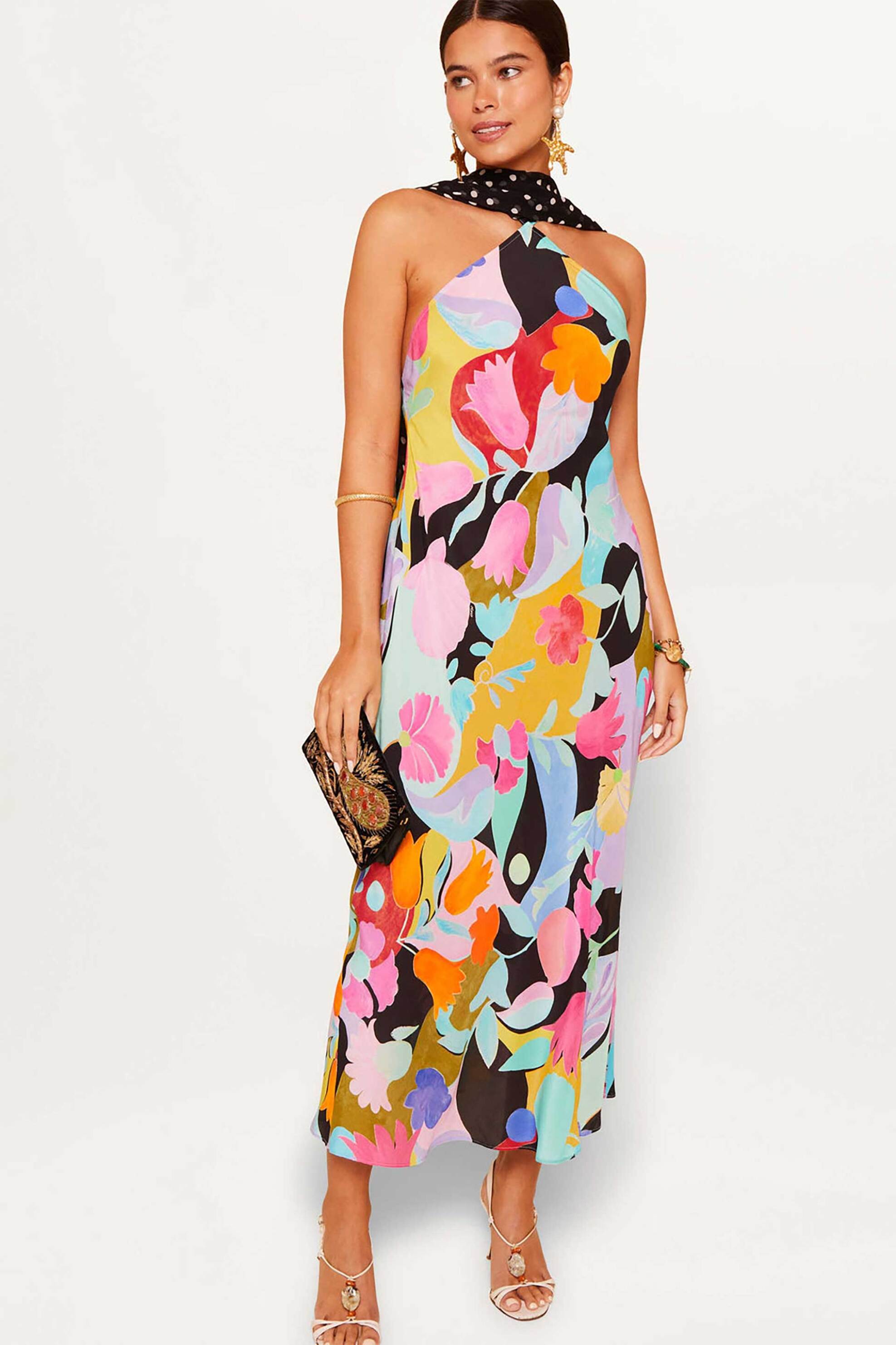 Rixo γυναικείο midi φόρεμα αμάνικο με floral print "Harley Dress" - 010.02268.225.06391 Πολύχρωμο