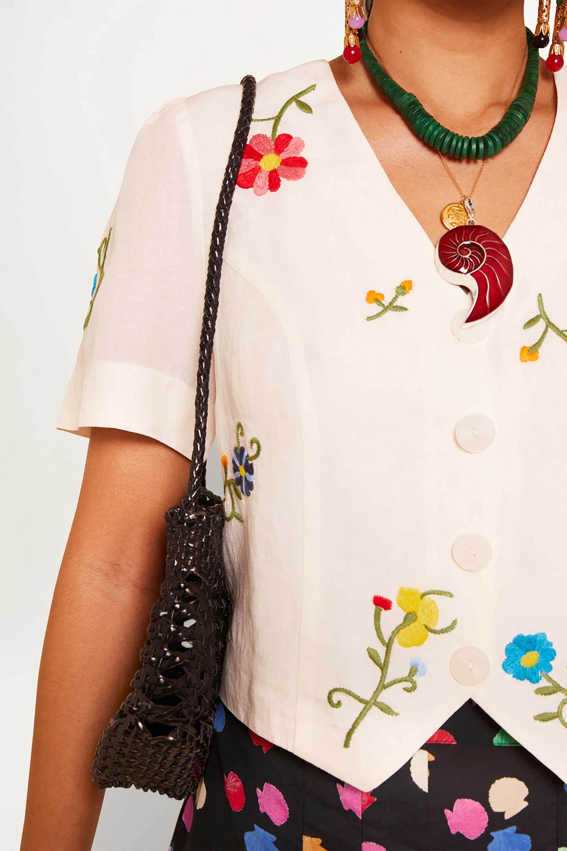 RIXO Rixo γυναικείο τοπ με floral print "Immie" - 030.05152.225.06467 Εκρού - 2
