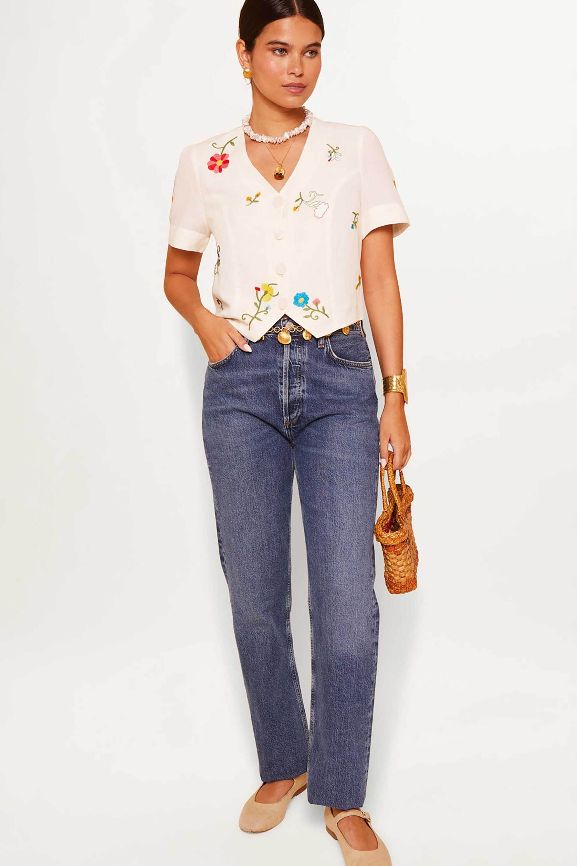 RIXO Rixo γυναικείο τοπ με floral print "Immie" - 030.05152.225.06467 Εκρού - 3