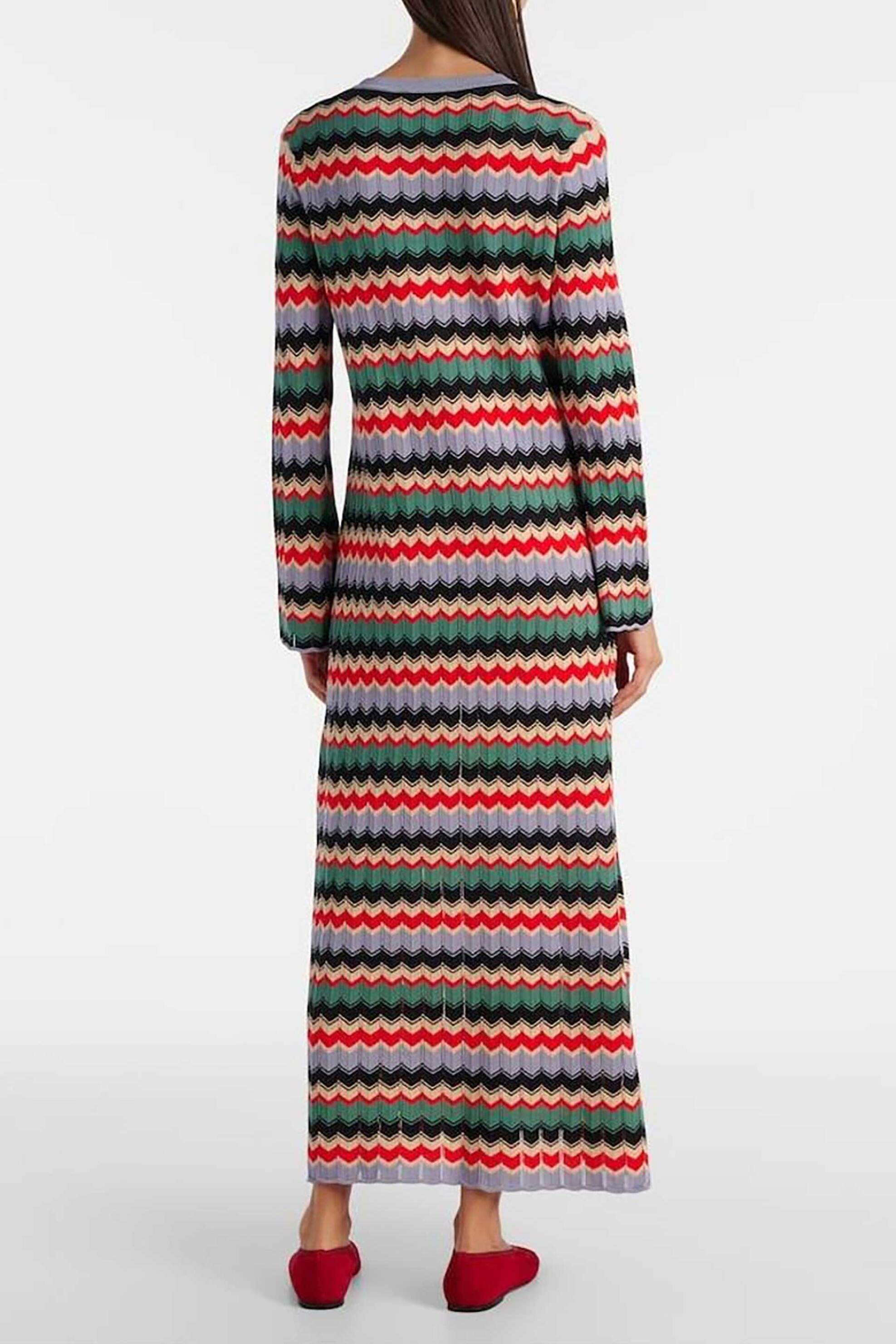 Rixo γυναικείο maxi φόρεμα πλεκτό με chevron σχέδιο "Miller" - 010.00010.424.06285 Πολύχρωμο φωτογραφία