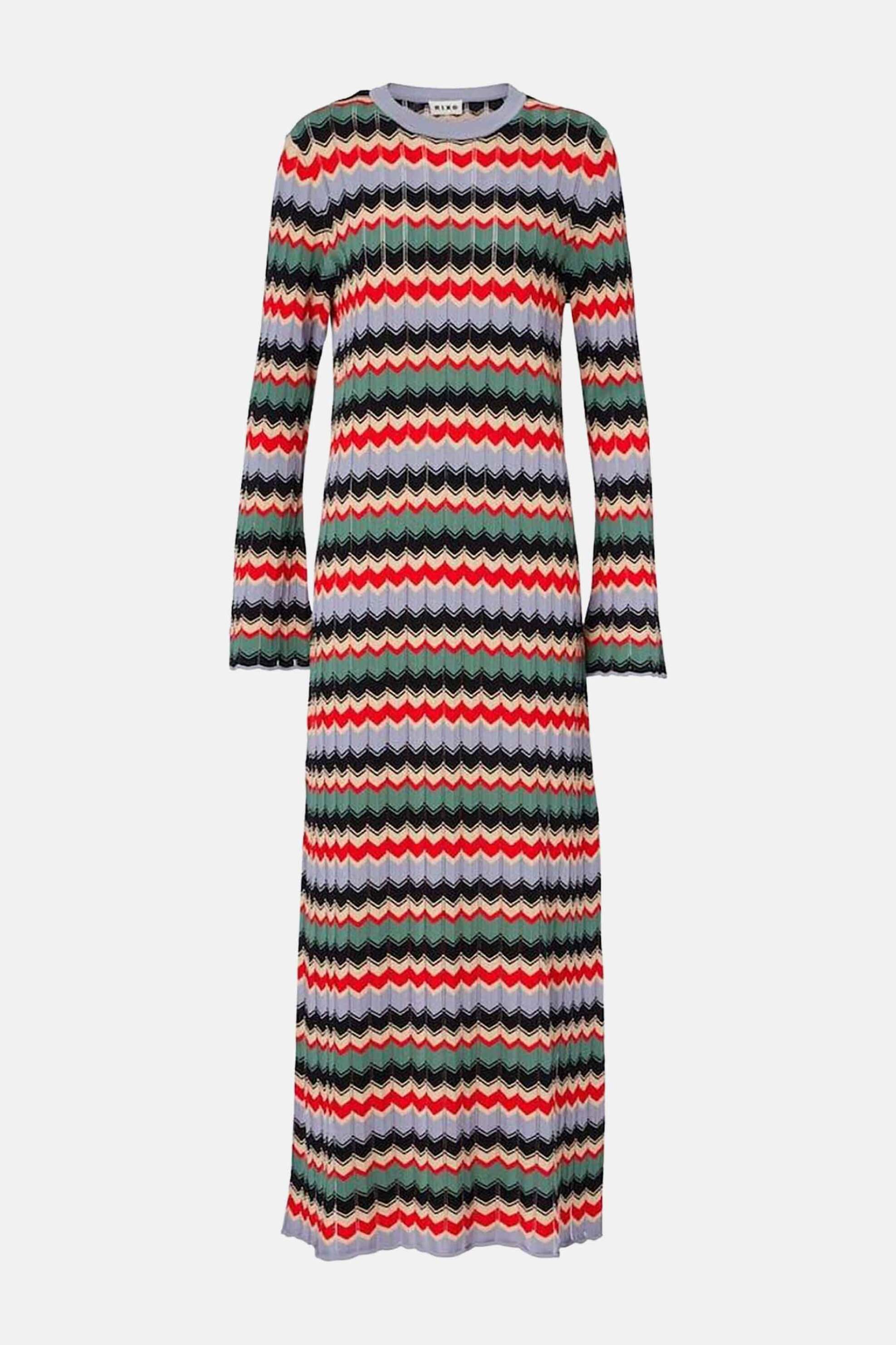 Rixo γυναικείο maxi φόρεμα πλεκτό με chevron σχέδιο "Miller" - 010.00010.424.06285 Πολύχρωμο φωτογραφία