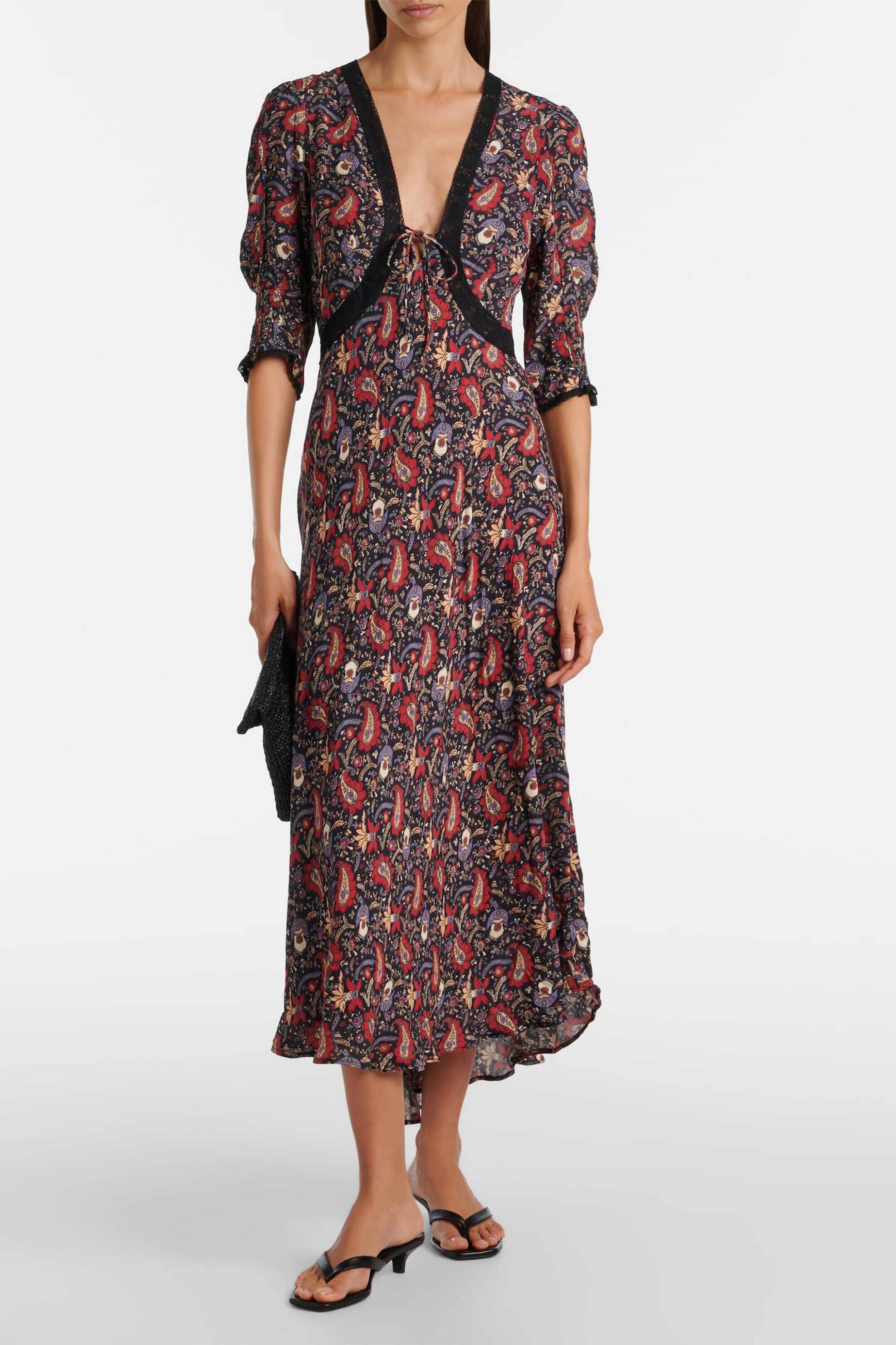 RIXO Rixo γυναικείο midi φόρεμα με floral print "Amina" - 010.01848.325.06630 Πολύχρωμο