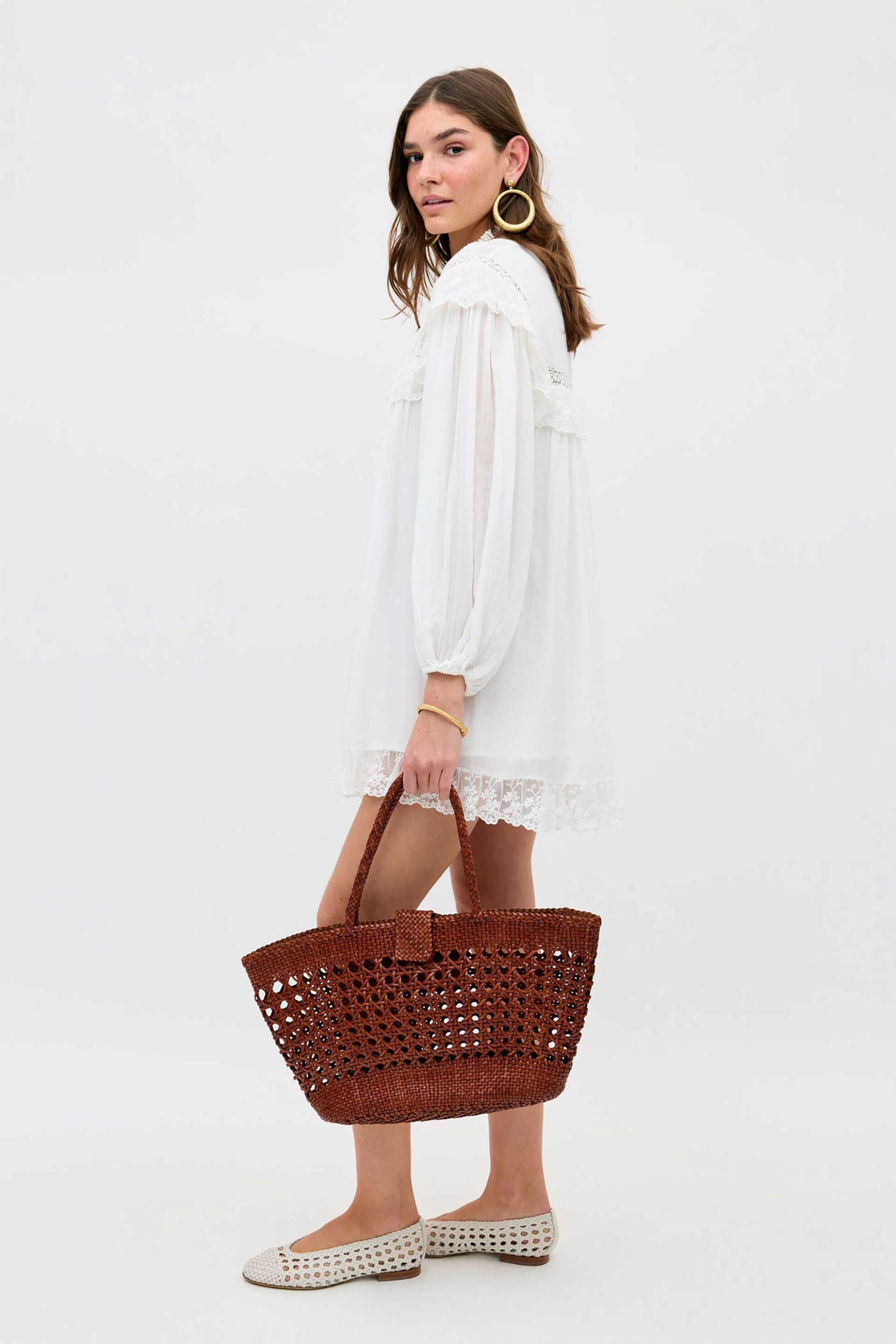 RIXO Rixo γυναικείο mini φόρεμα με δαντέλα "Inez" - 010.06124.226.08859.006 Λευκό - 3