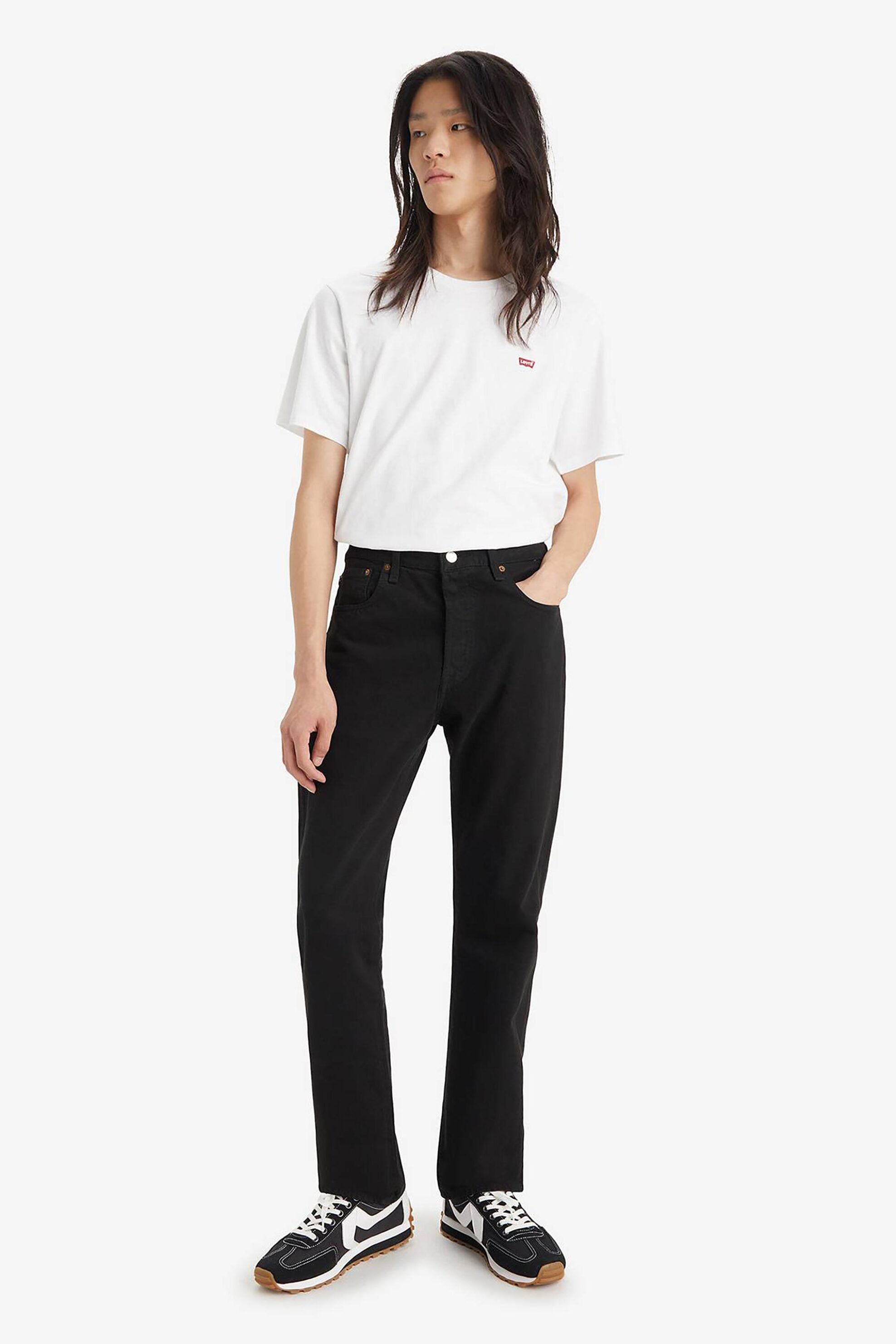 LEVI'S Levi's® ανδρικό τζιν παντελόνι πεντάτσεπο Stonewash Straight Fit "501® Original" - 005010165 Μαύρο