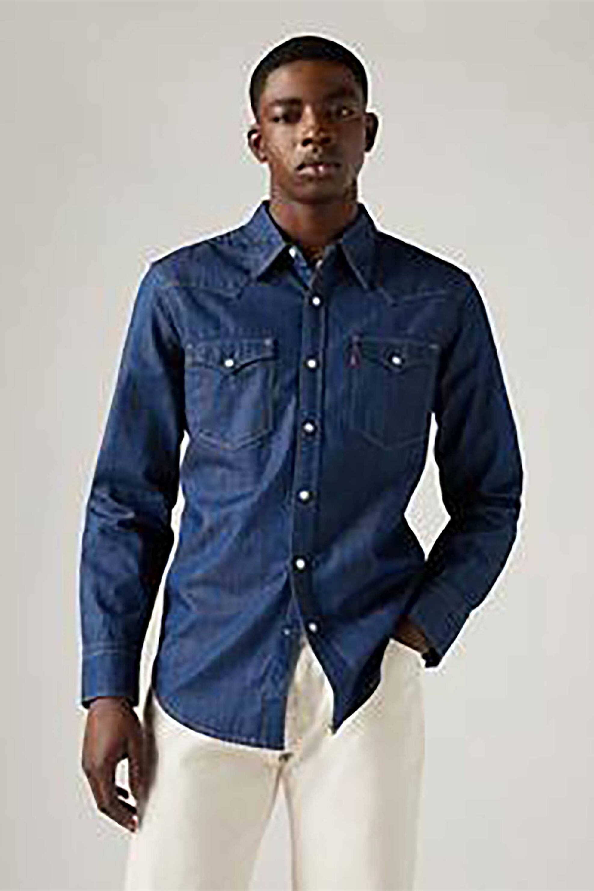 LEVI'S Levi's® ανδρικό denim πουκάμισο Red Cast Rinse Standard Fit "Barstow Western" - 857440000 Denim Blue Σκούρο