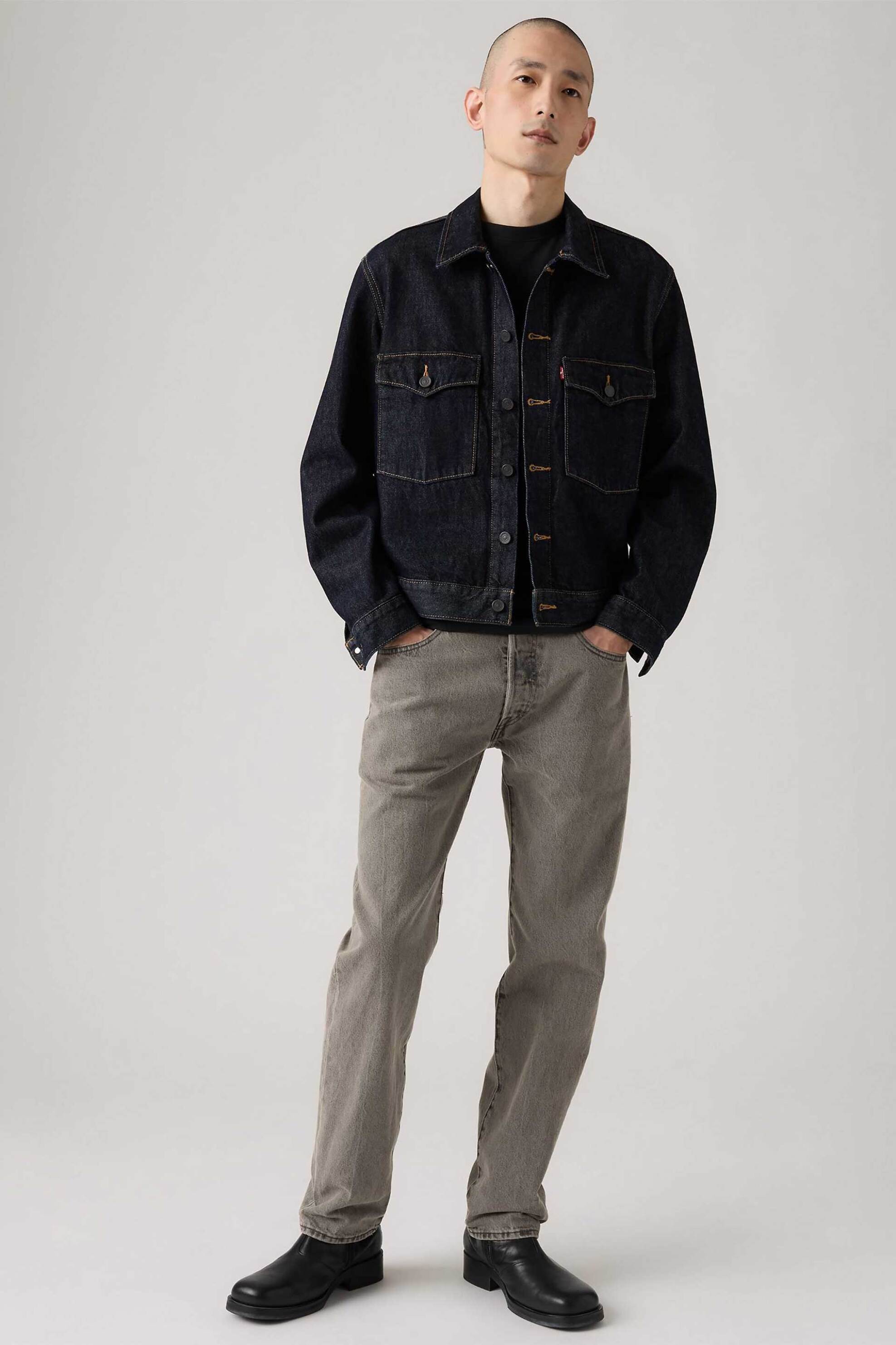 LEVI'S Levi's® ανδρικό τζην παντελόνι πεντάτσεπο Walk Down Broadway Straight Fit "501® Original" - 005013496 Γκρι