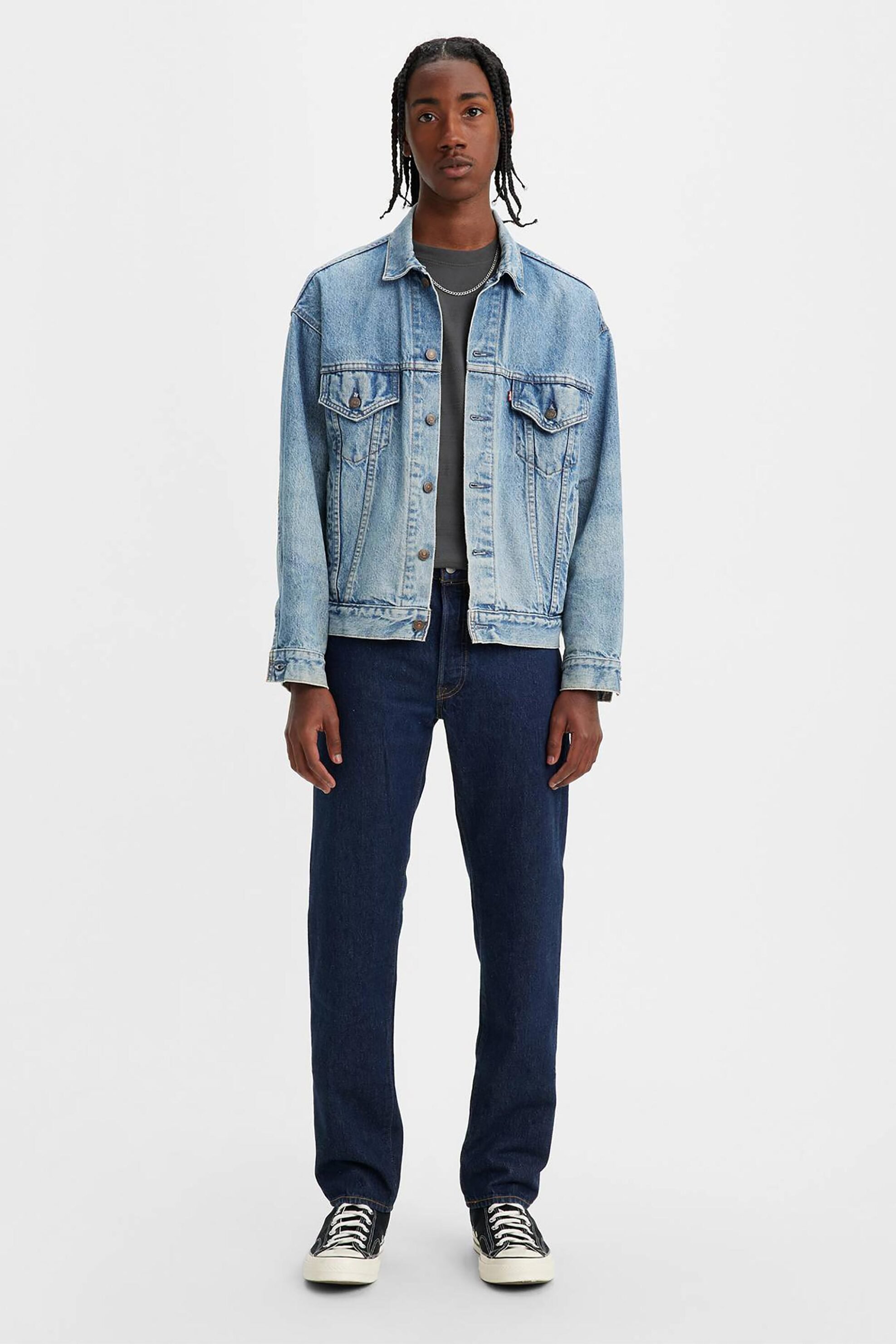 Levi's® ανδρικό τζην παντελόνι πεντάτσεπο Dark Indigo Rinse Straight Fit "501® '54" - A46770000 Denim Blue Σκούρο
