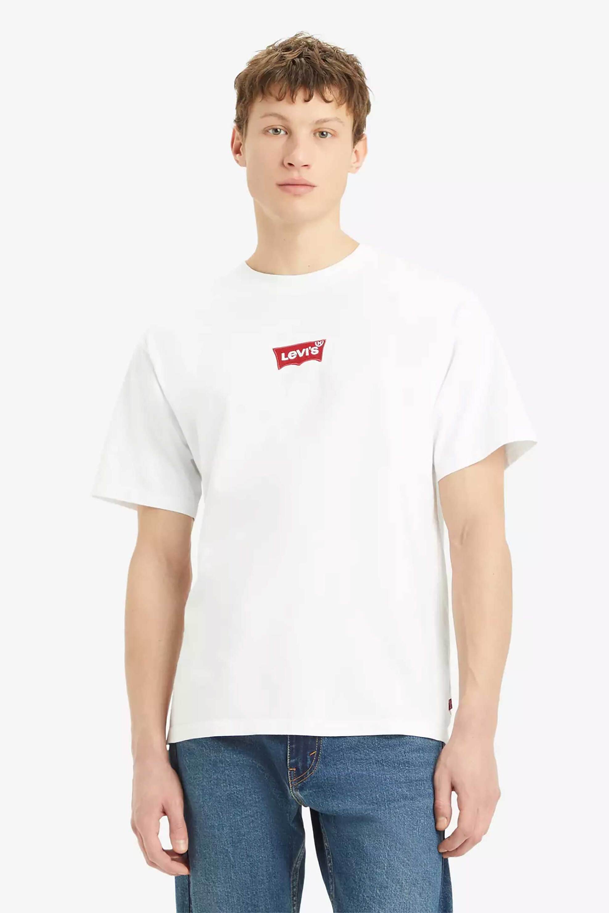 LEVI'S Levi's® ανδρικό T-shirt βαμβακερό μονόχρωμο με contrast logo patch και label - 0008C0004 Λευκό