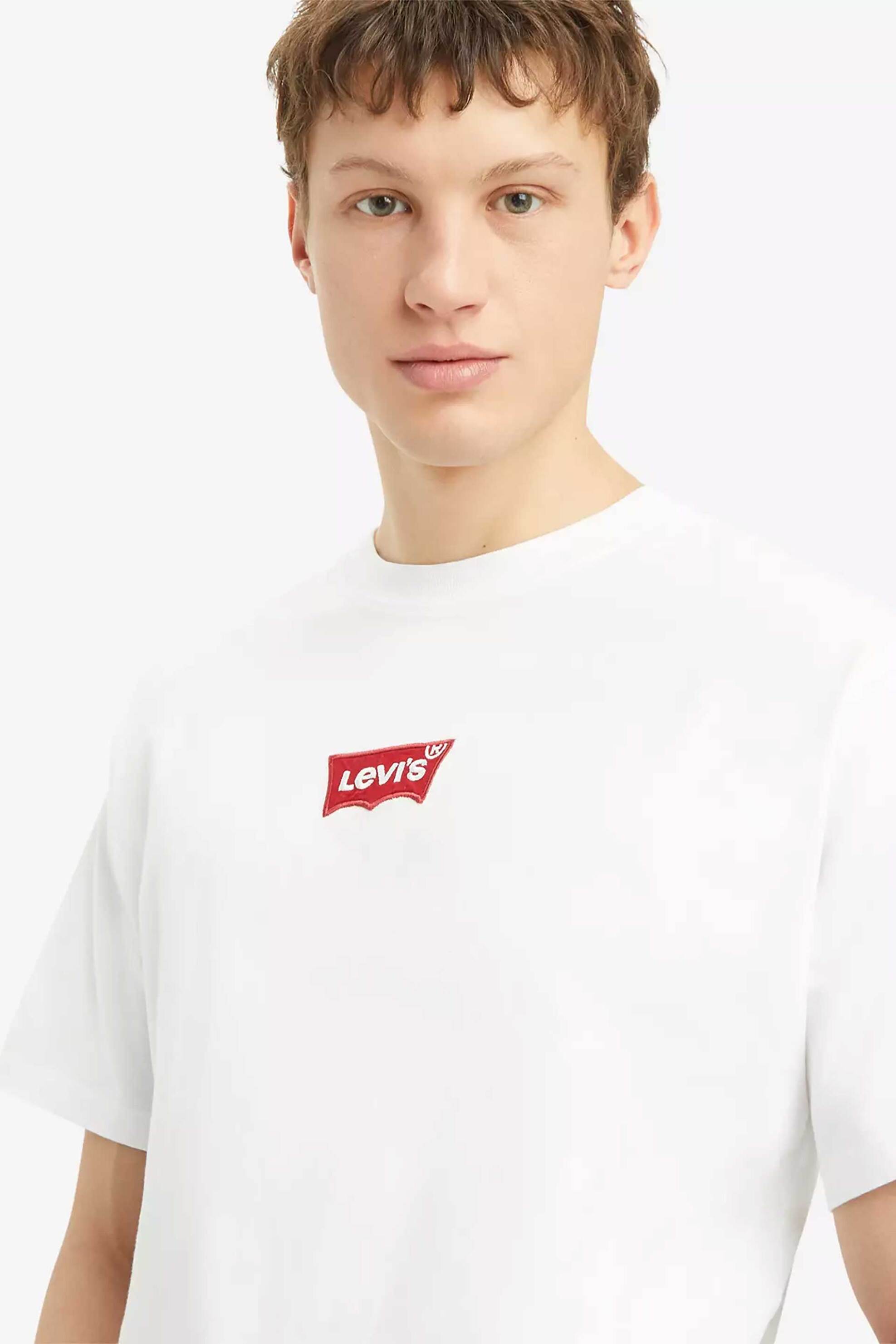 Levi's® ανδρικό T-shirt βαμβακερό μονόχρωμο με contrast logo patch και label - 0008C0004 Λευκό φωτογραφία