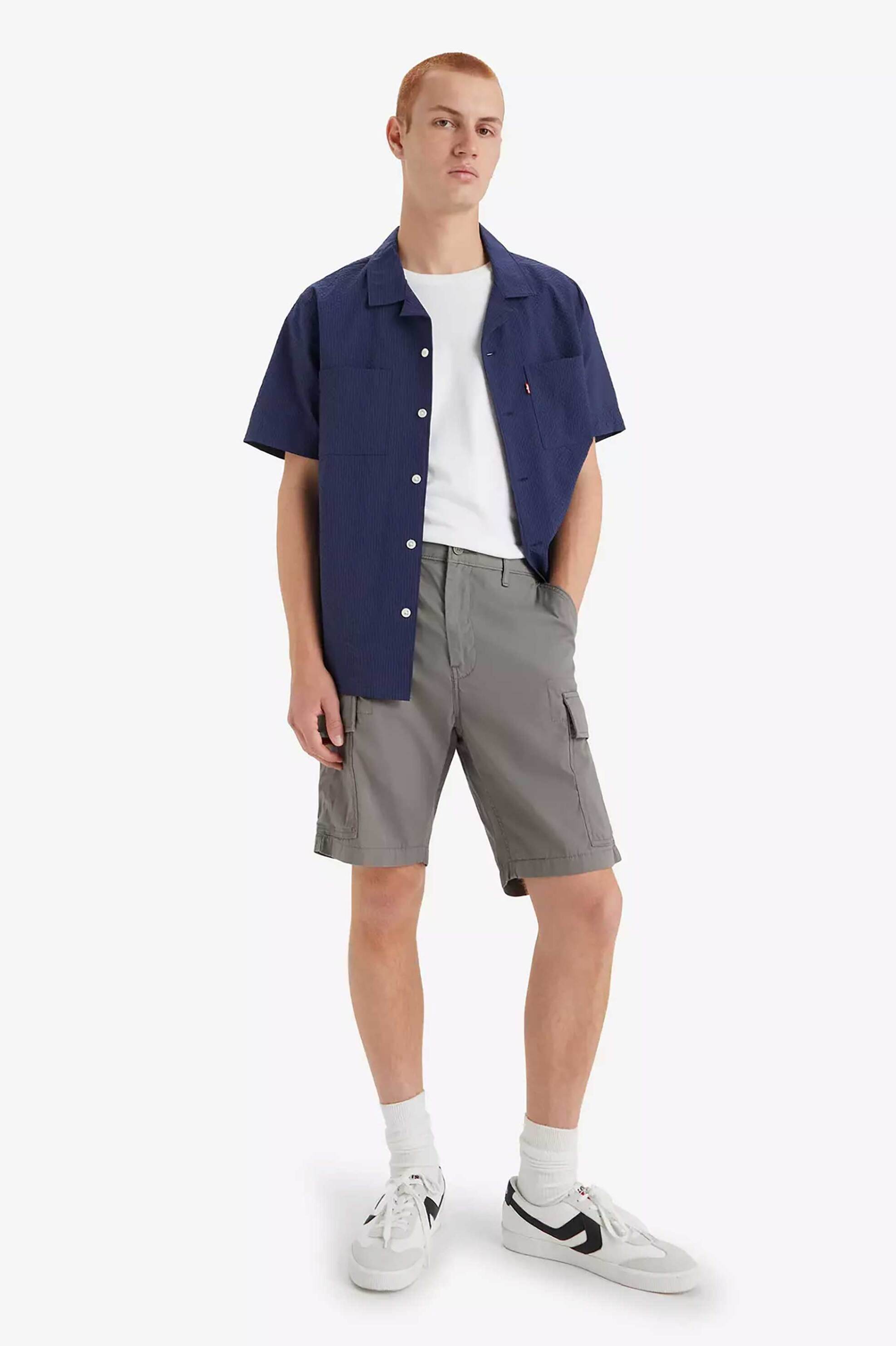 Levi's® ανδρική cargo βερμούδα μονόχρωμη βαμβακερή Loose Fit "Carrier" - 232510235 Γκρι