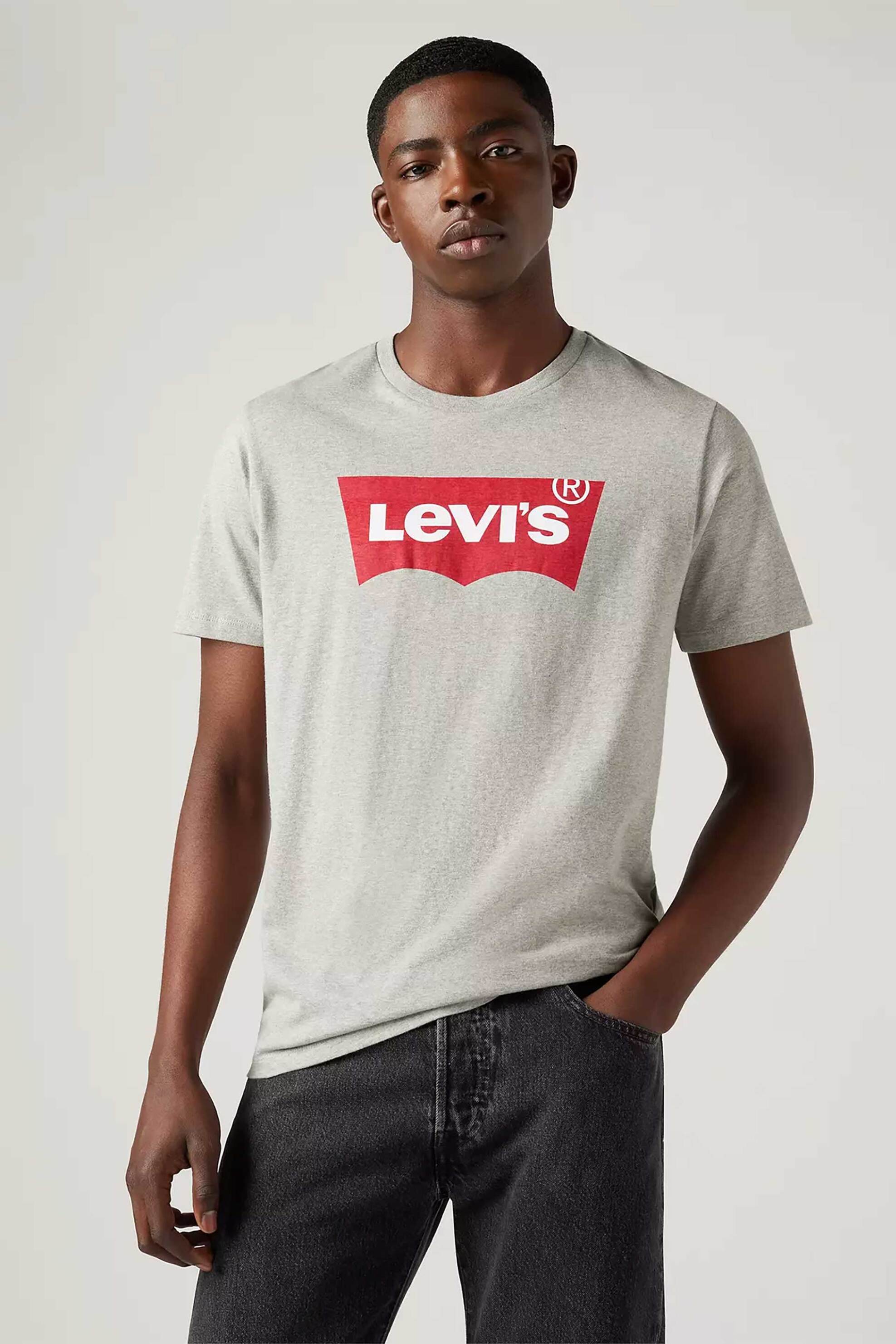 LEVI'S Levi's® ανδρικό T-shirt μονόχρωμο βαμβακερό με contrast logo print "Graphic Set-in" - 177830138 Γκρι