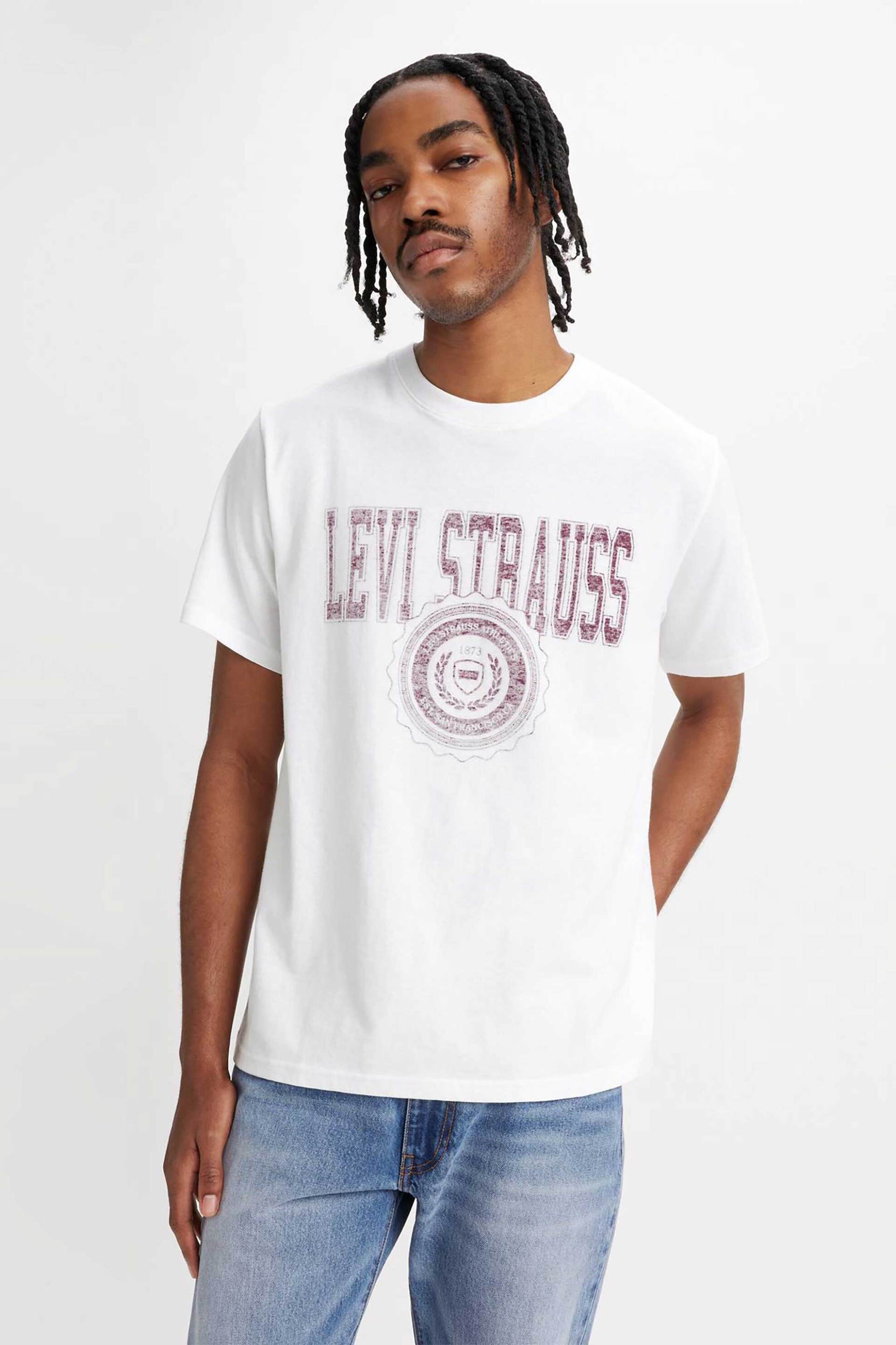 Levi's® ανδρικό T-shirt με graphic print Relaxed Fit - 161431592 Λευκό