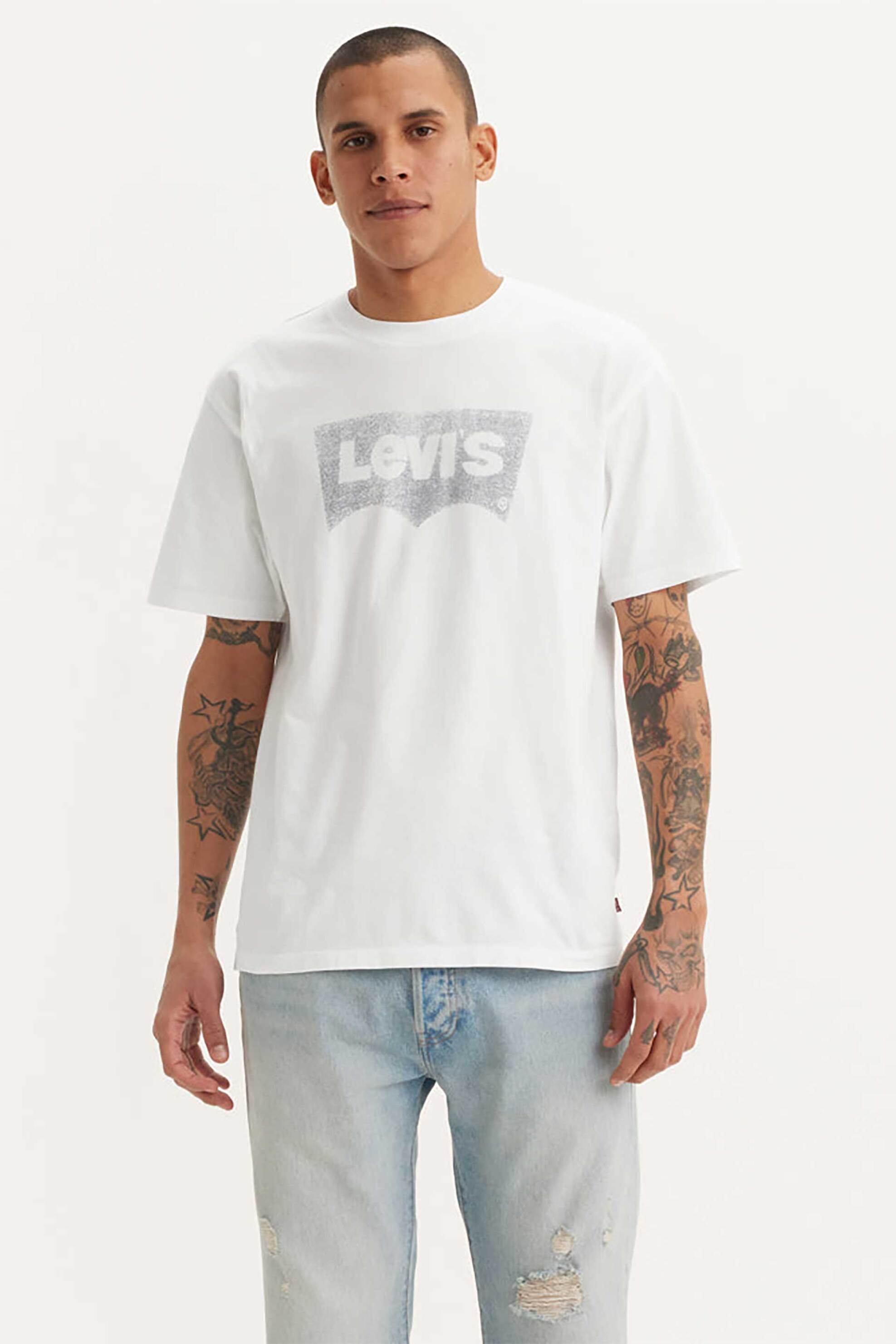Levi's® ανδρικό T-shirt με graphic logo print Relaxed Fit - 873730212 Λευκό
