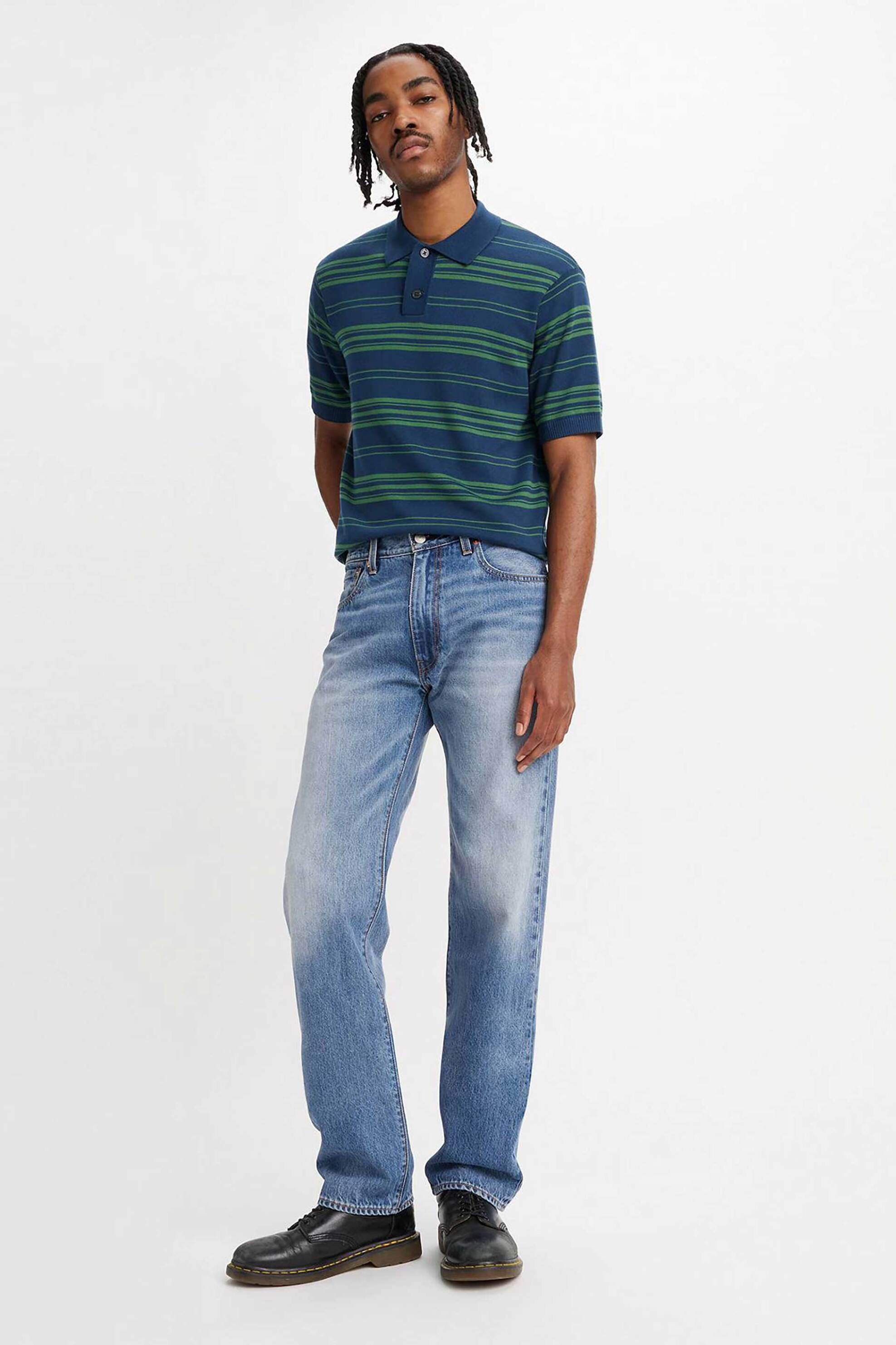 LEVI'S Levi's® ανδρικό τζιν παντελόνι πεντάτσεπο Relaxed Fit ''555™'' - 000LO0004 Denim Blue Ανοιχτό