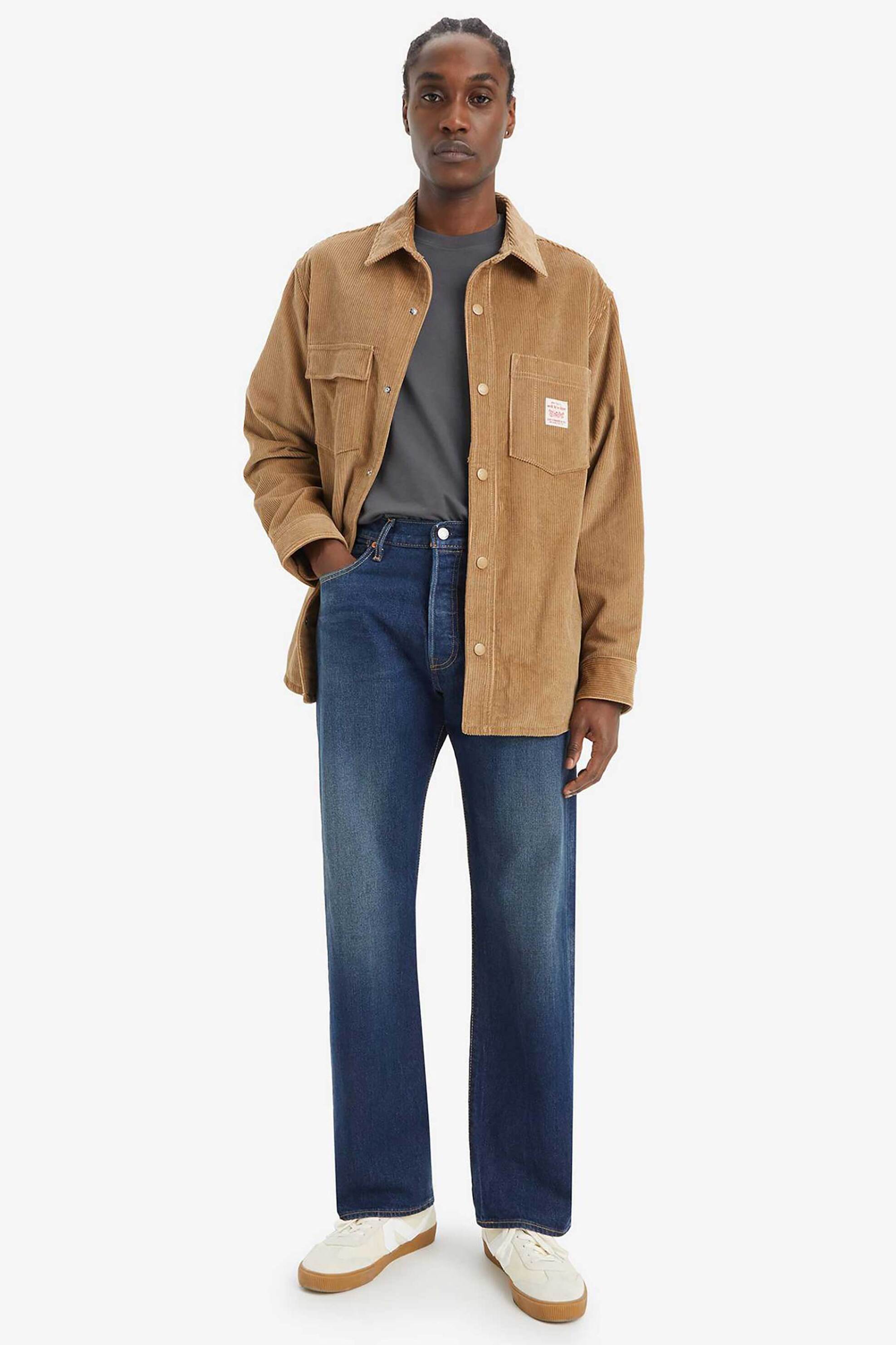 Levi's® ανδρικό τζιν παντελόνι πεντάτσεπο Straight Fit ''501™'' - 005013604 Denim Blue Σκούρο