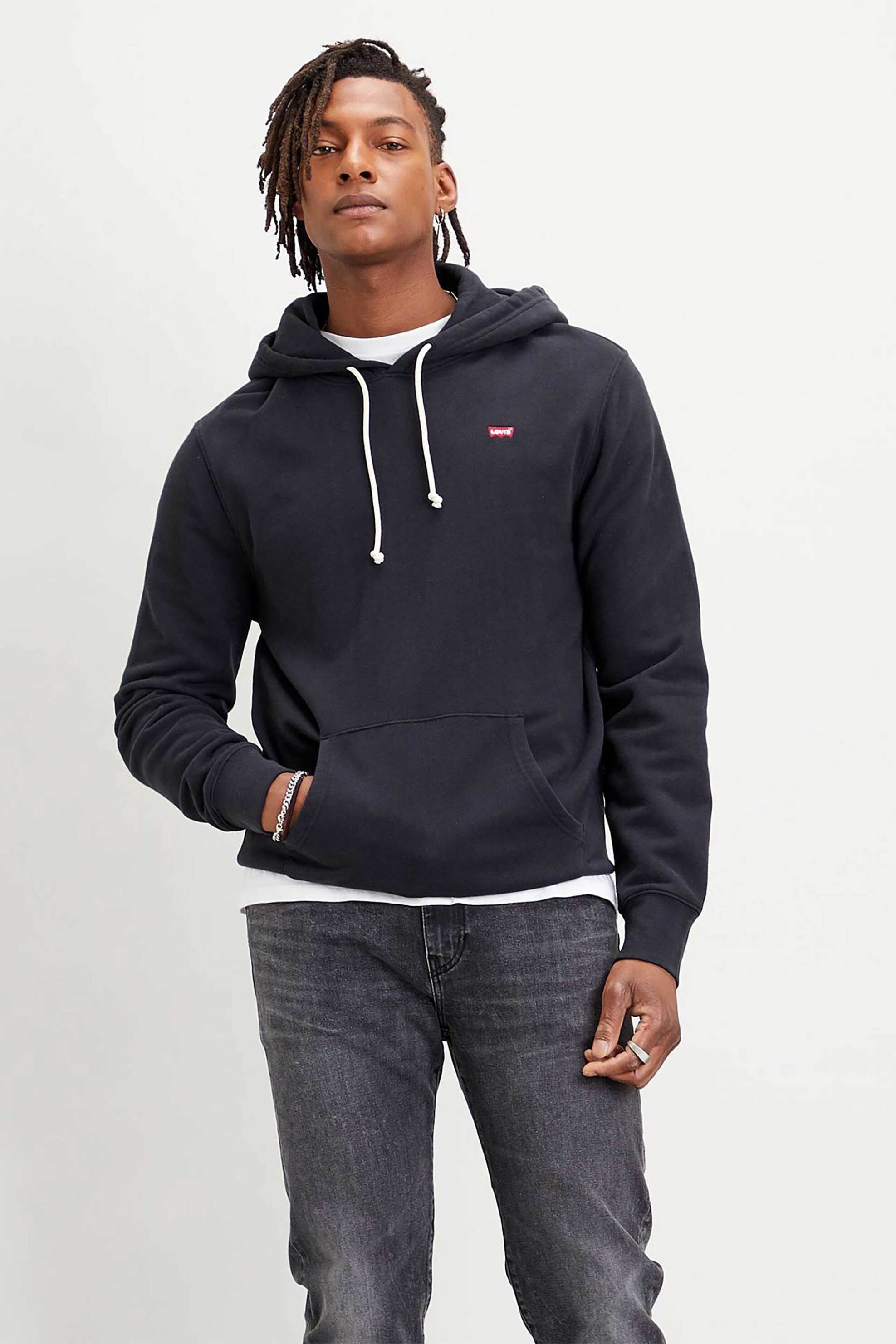 Levi's® ανδρική μπλούζα φούτερ με κουκούλα Regular Fit - 345810001 Μαύρο