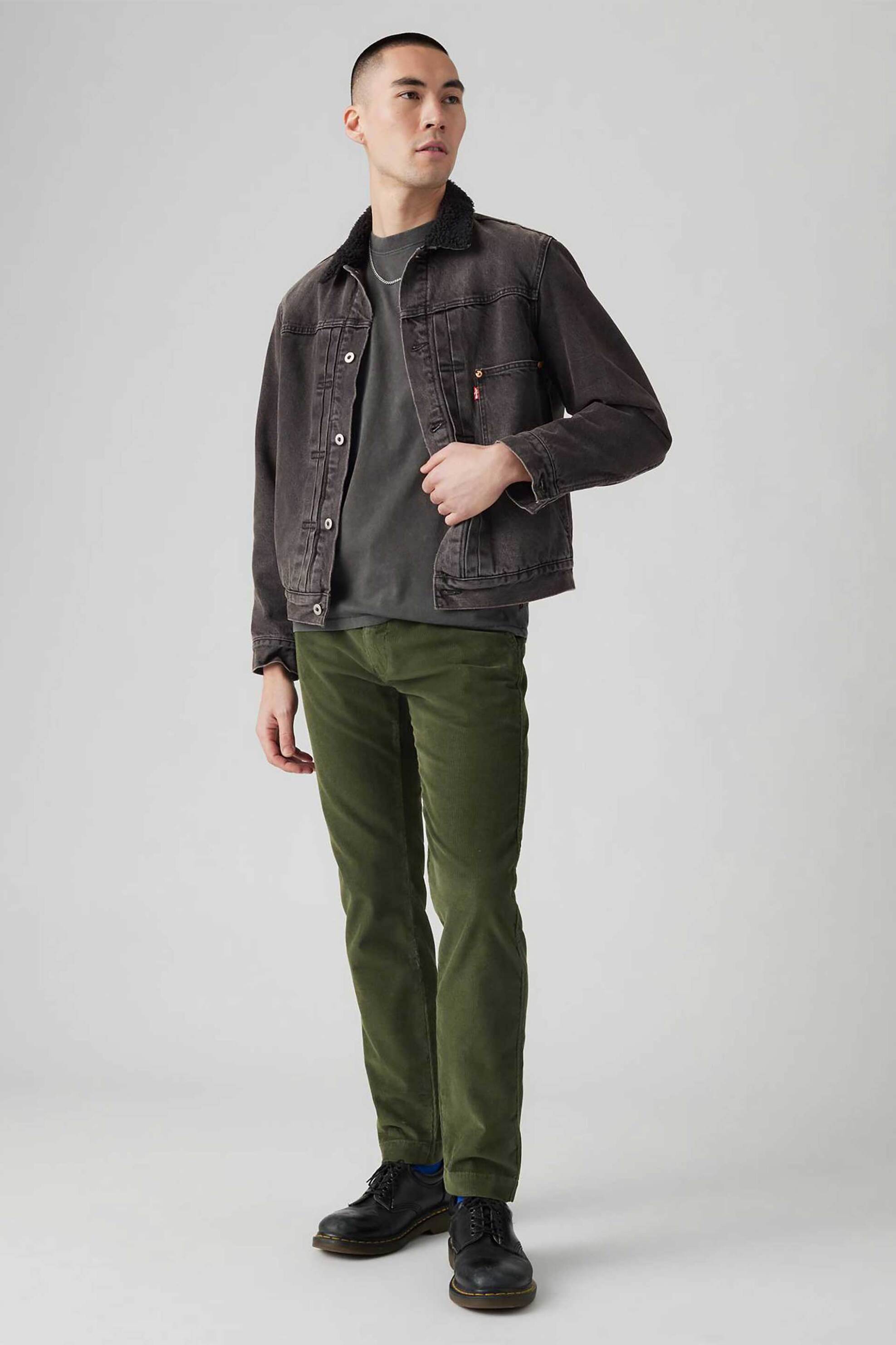 Levi's® ανδρικό κοτλέ παντελόνι με logo patch Regular Fit - 171960147 Πράσινο