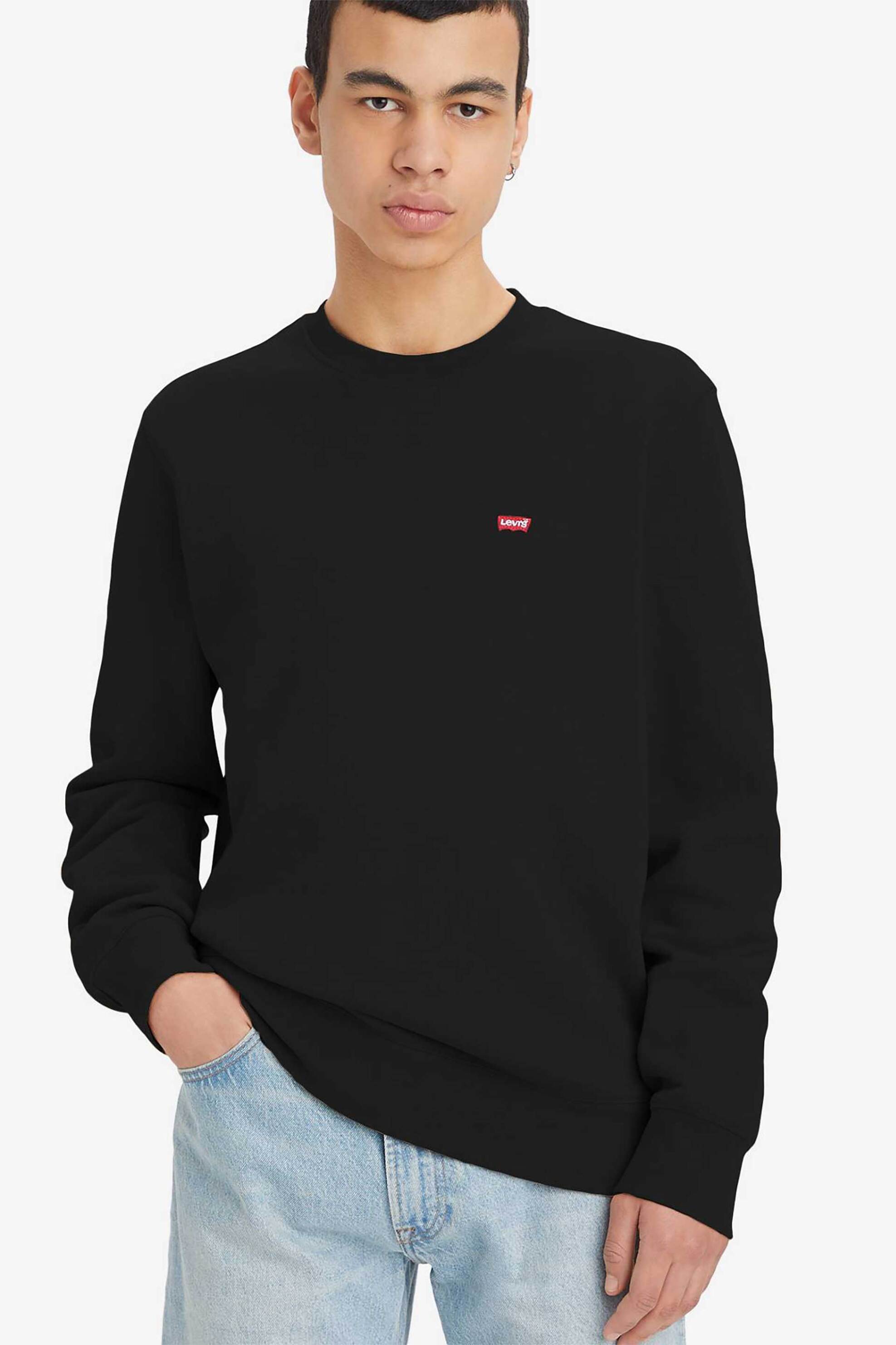 LEVI'S Levi's® ανδρική μπλούζα φούτερ μονόχρωμη με λογότυπο Standard Fit - 359090003 Μαύρο