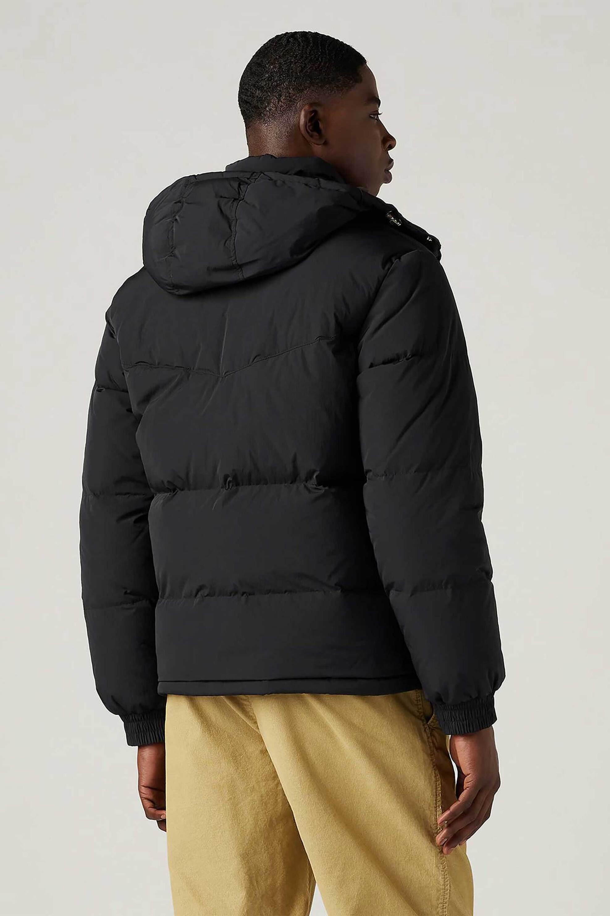 Levi's® ανδρικό μπουφάν puffer με κουκούλα καπιτονέ και logo patch Standard Fit - A85570000 Μαύρο φωτογραφία