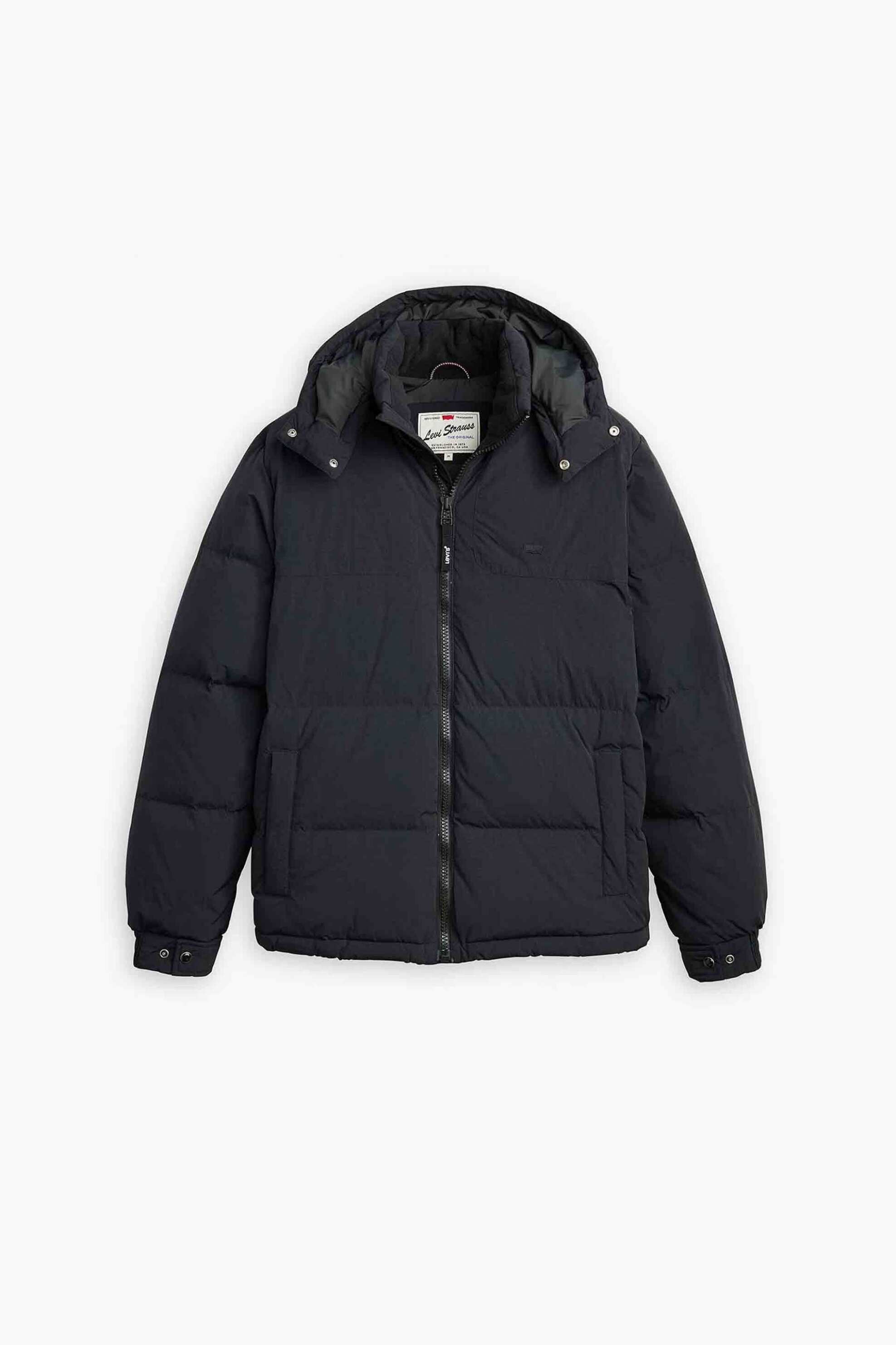 Levi's® ανδρικό μπουφάν puffer με κουκούλα καπιτονέ και logo patch Standard Fit - A85570000 Μαύρο φωτογραφία