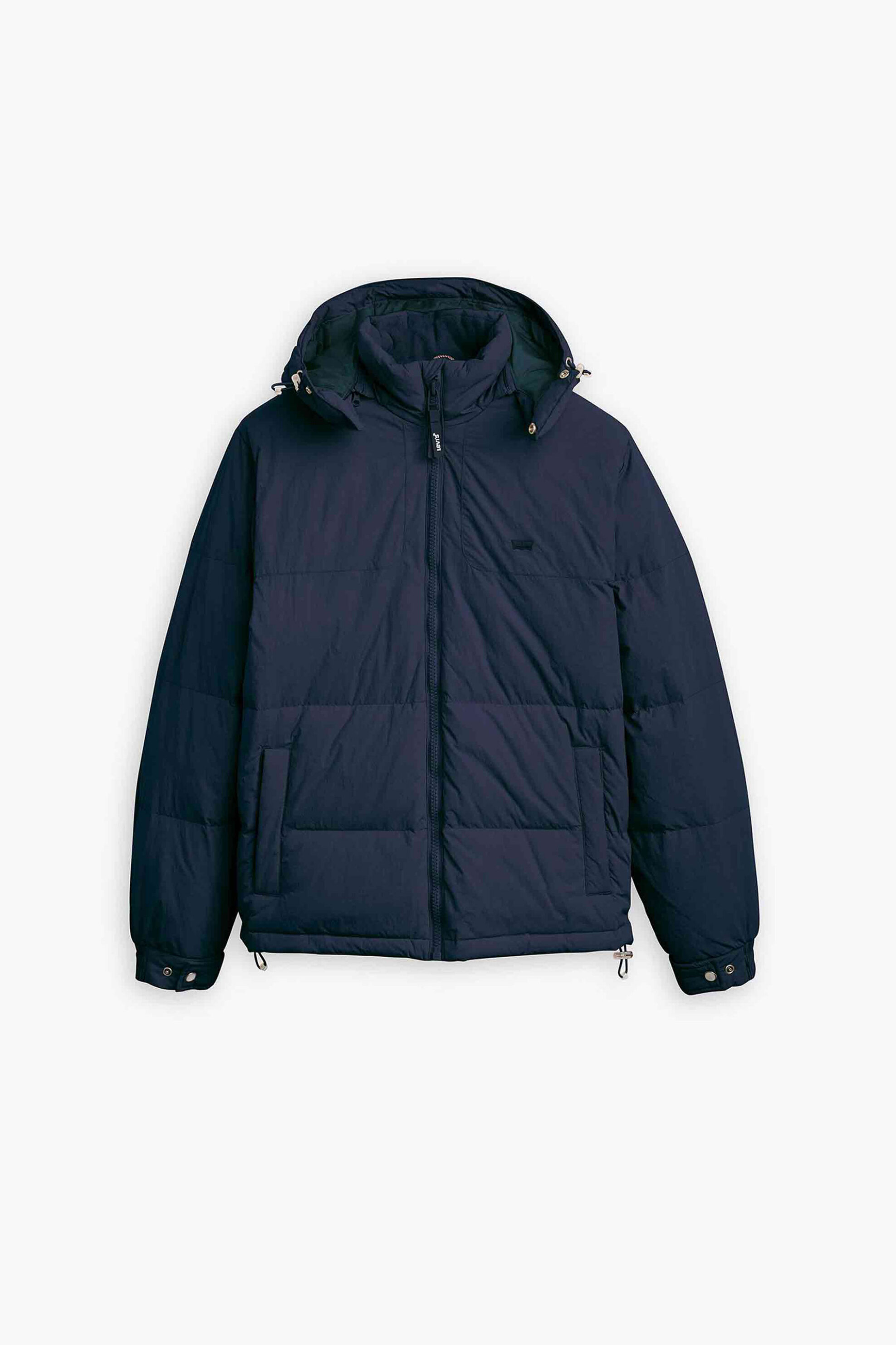 Levi's® ανδρικό μπουφάν puffer με κουκούλα καπιτονέ και logo patch Standard Fit - A85570001 Μπλε Σκούρο φωτογραφία