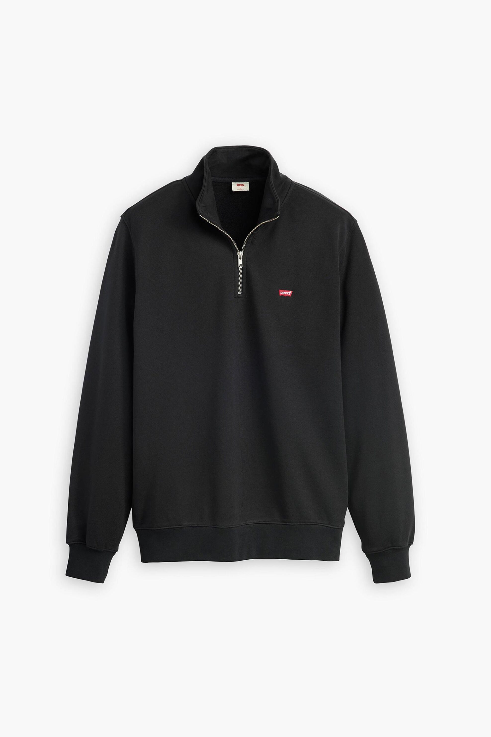 Levi&Apos S Ανδρικό Μονόχρωμο Πουλόβερ Fleece με Λογότυπο Standard Fit - A86060000 Μαύρο