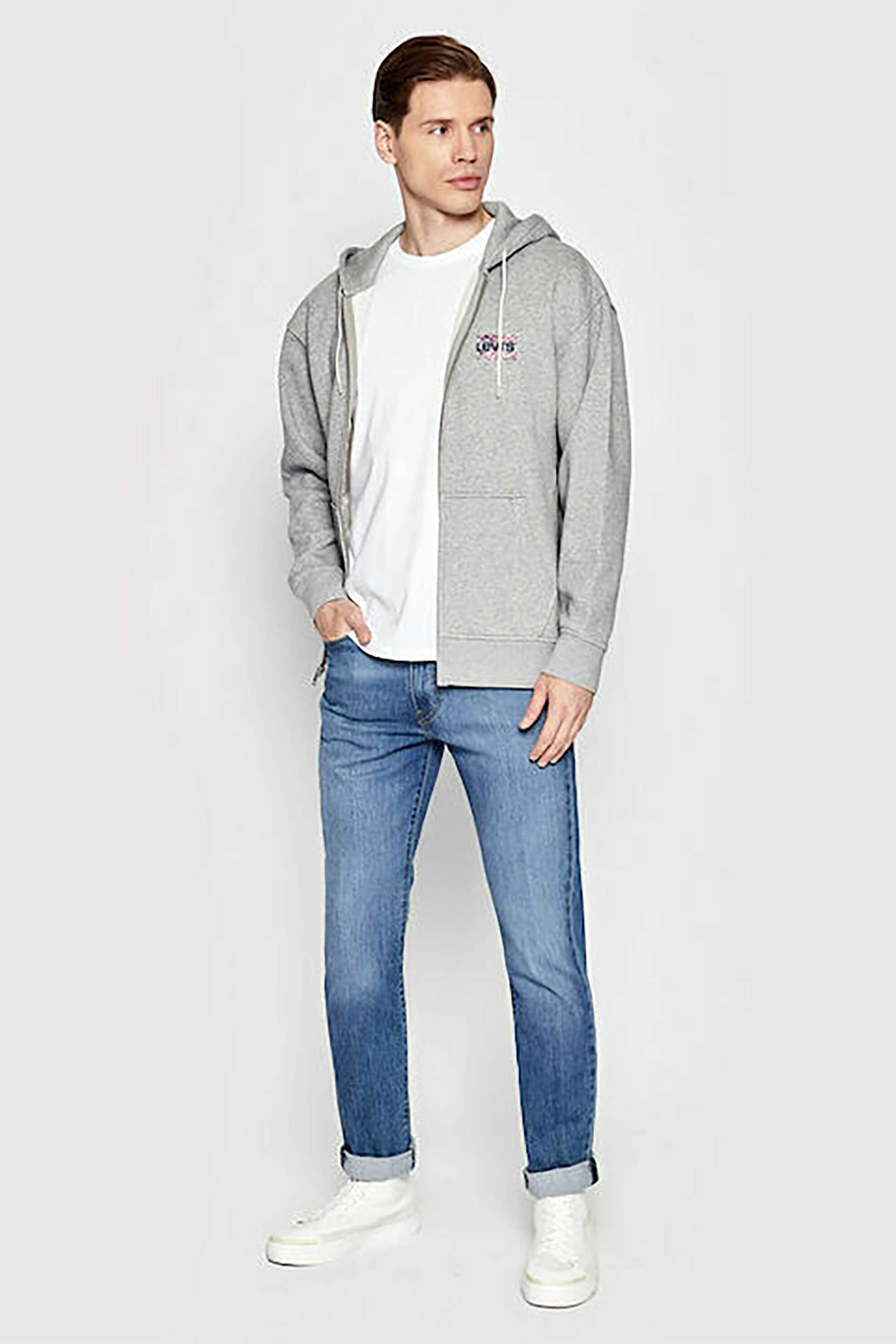 LEVI'S Levi's® ανδρικό τζιν παντελόνι πεντάτσεπο με logo patch Slim Fit - 045115461 Denim Blue