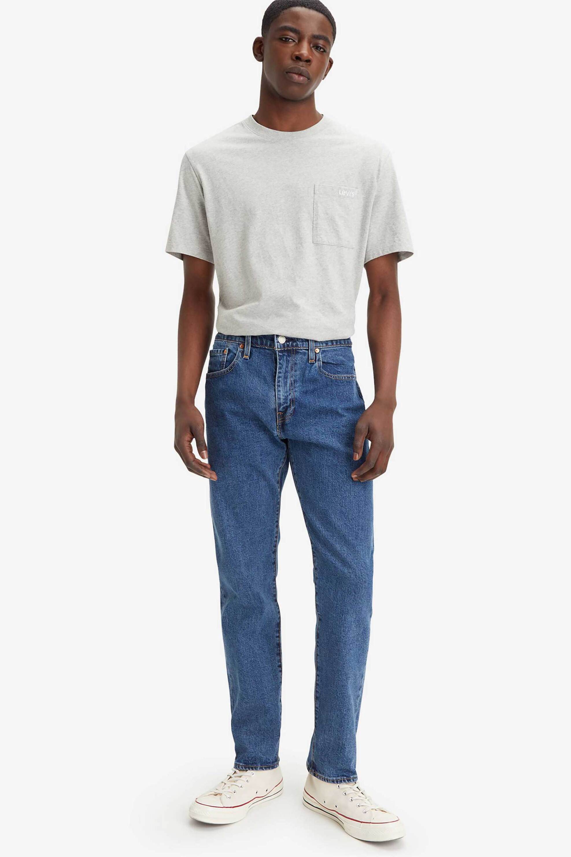 LEVI'S Levi's® ανδρικό τζιν παντελόνι πεντάτσεπο Taper Regular Fit ''502™'' - 295070555 Denim Blue Σκούρο