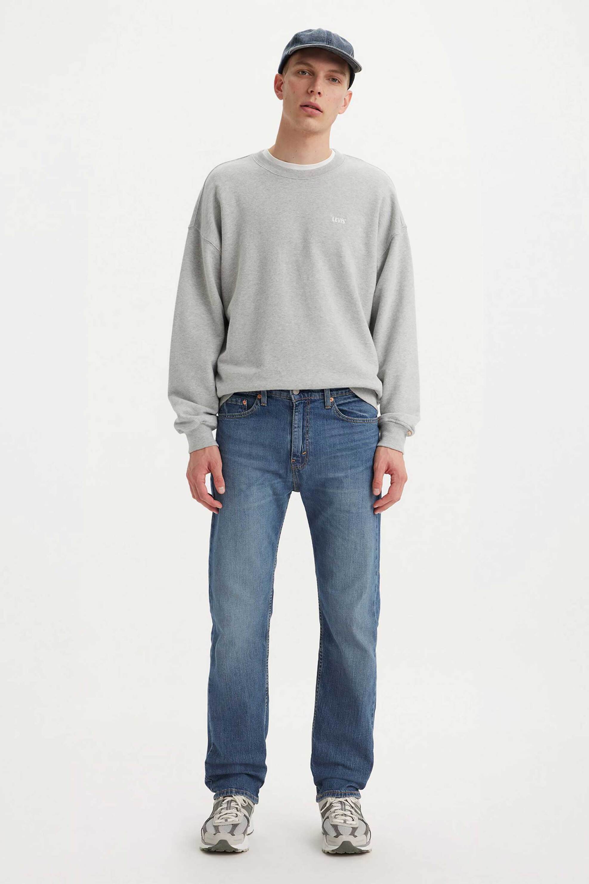 Levi's® ανδρικό τζιν παντελόνι πεντάτσεπο με logo patch Regular Fit "505™" - 005052309 Denim Blue
