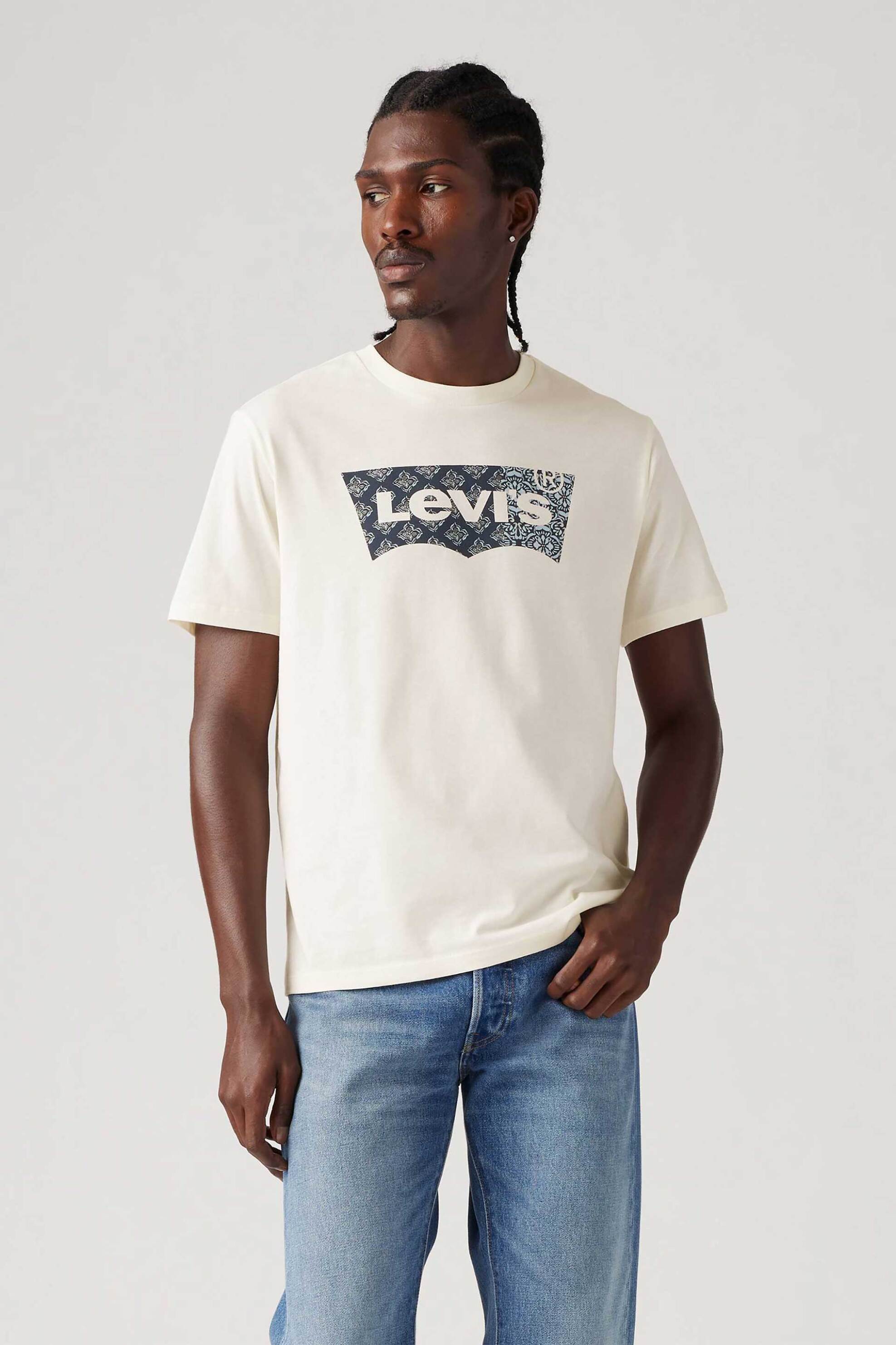 Levi's® ανδρικό T-shirt με σταμπωτό λογότυπο Standard Fit "Classic" - 224911811 Λευκό
