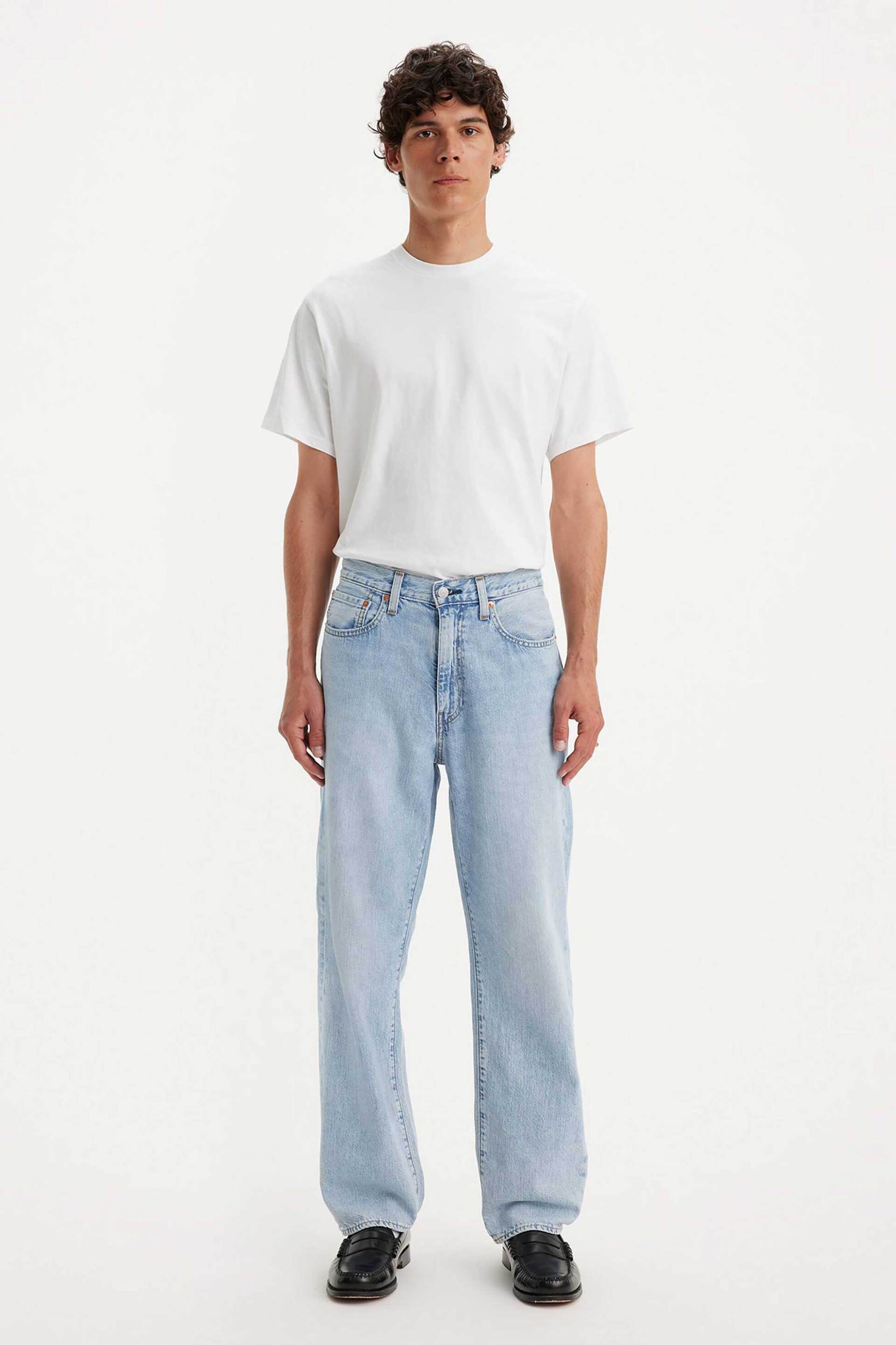 LEVI'S Levi's® ανδρικό τζιν παντελόνι πεντάτσεπο με logo patch Loose Fit - 290370070 Denim Blue Ανοιχτό