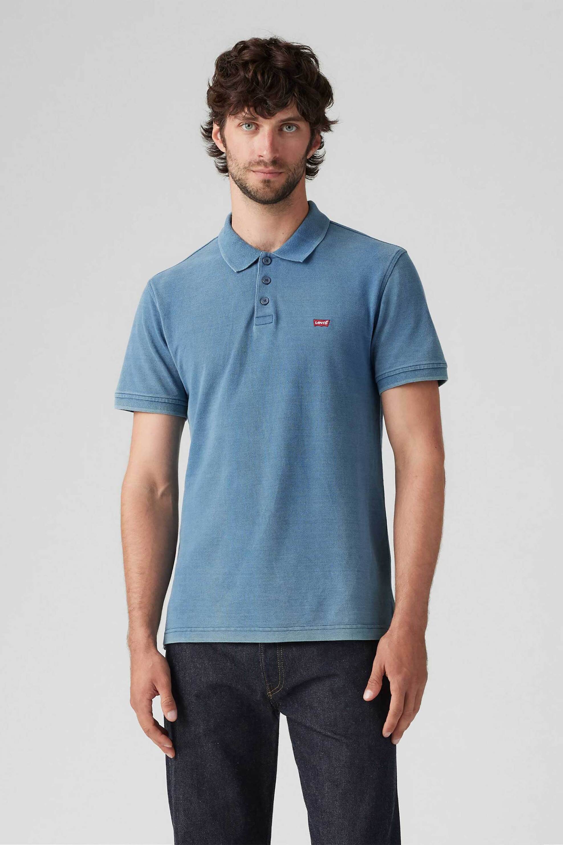 LEVI'S Levi's® ανδρική μπλούζα πόλο με κεντημένο λογότυπο Standard Fit - 358830271 Μπλε Ανοιχτό