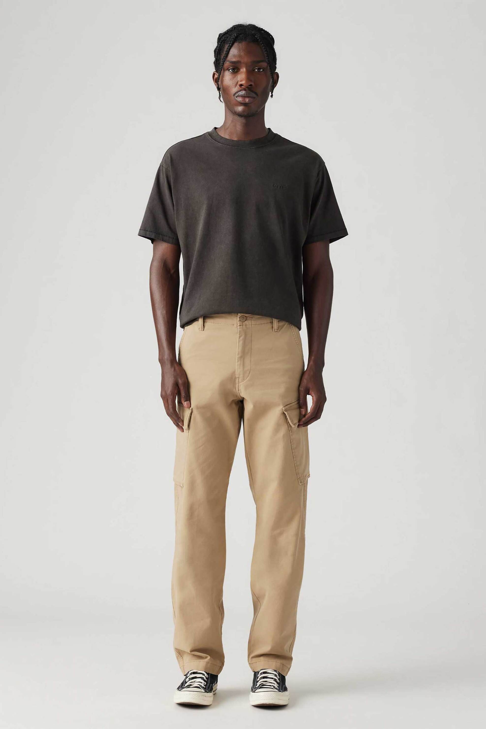 LEVI'S Levi's® ανδρικό παντελόνι cargo με logo patch Tapered Fit - 394410000 Μπεζ