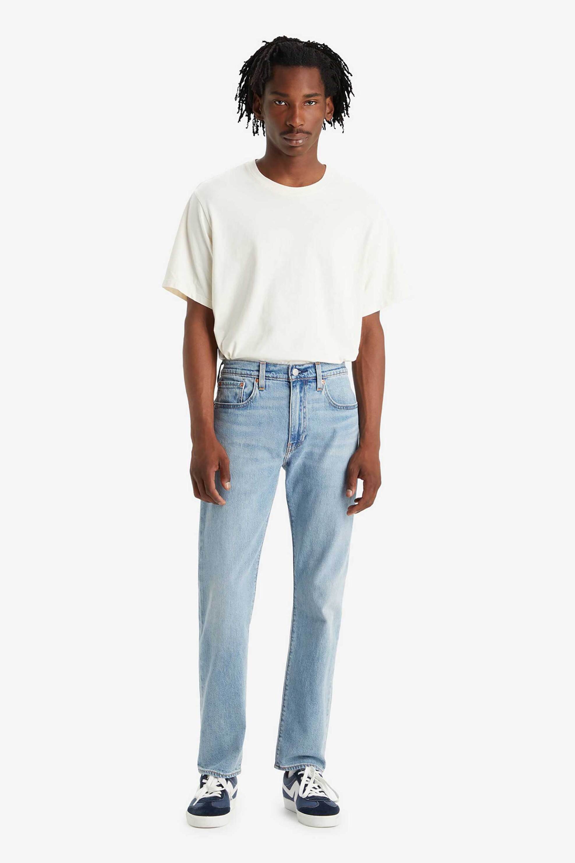 Levi's® ανδρικό τζιν παντελόνι πεντάτσεπο με logo patch Regular Fit "502™" - 295071417 Denim Blue Ανοιχτό