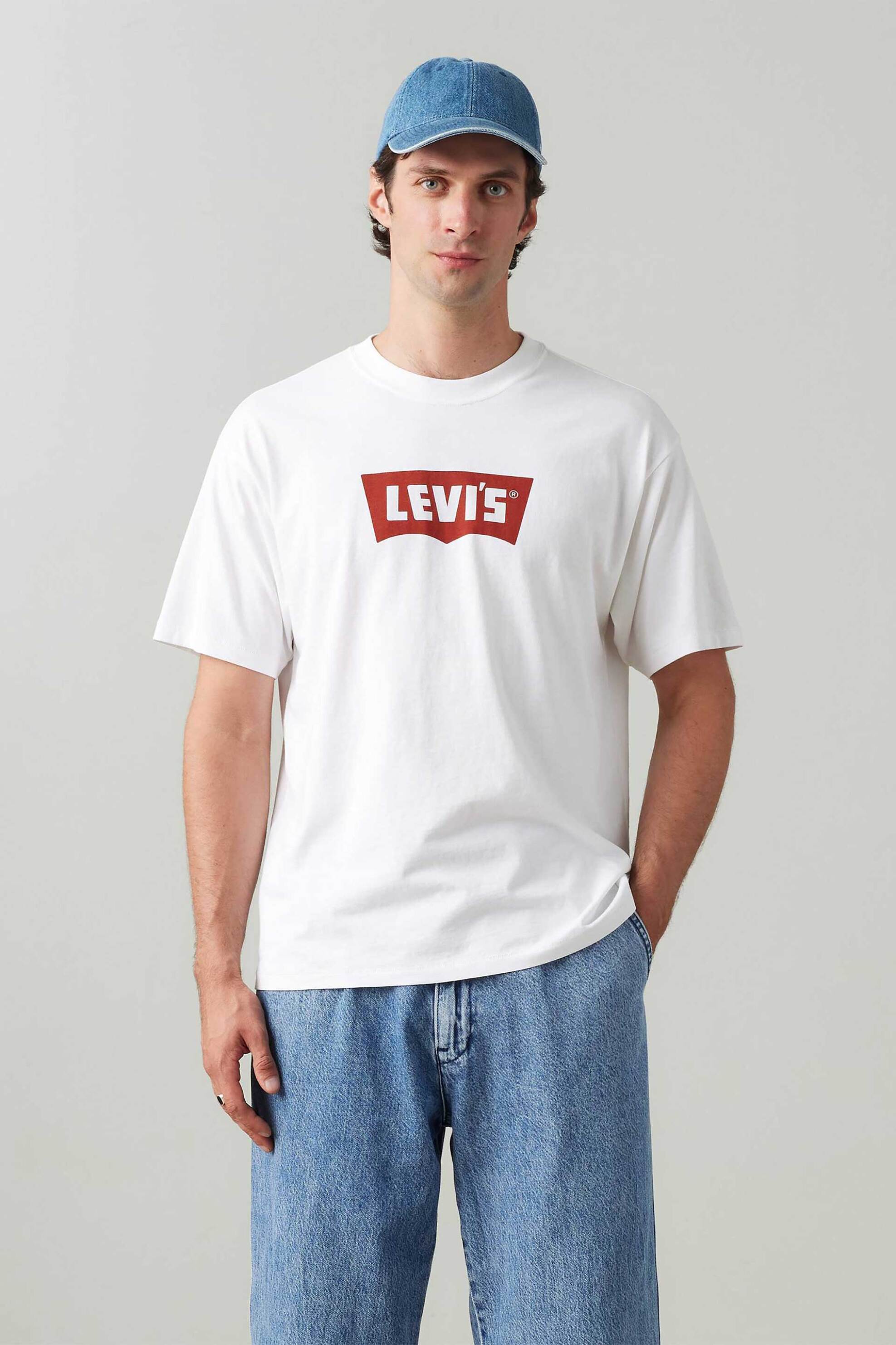 LEVI'S Levi's® ανδρικό T-shirt με σταμπωτό λογότυπο Relaxed Fit "Vintage Batwing" - 000RY0000 Λευκό