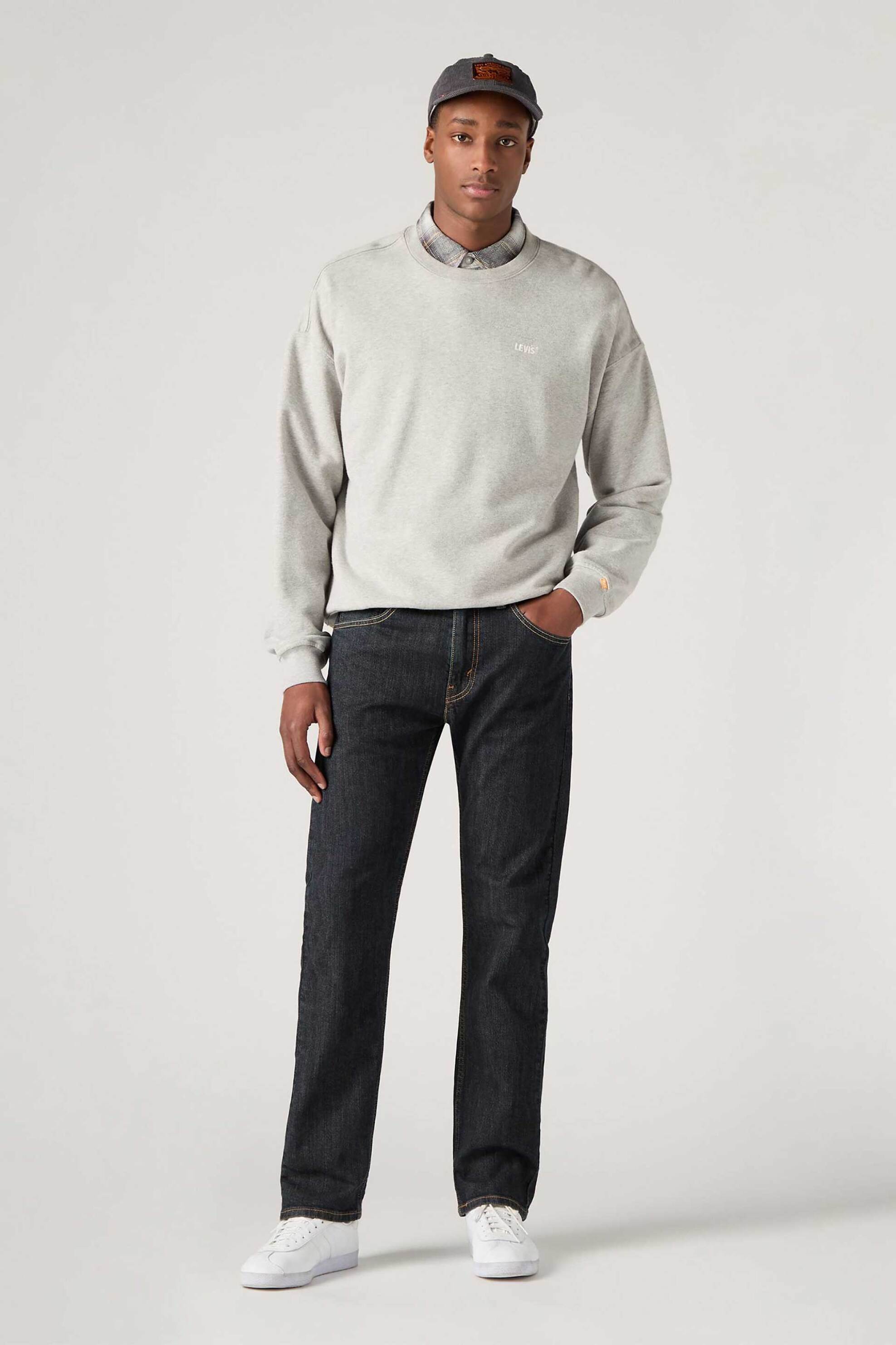 Levi's® ανδρικό τζιν παντελόνι πεντάτσεπο Straight Fit "505" - 005051447 Denim Blue Σκούρο